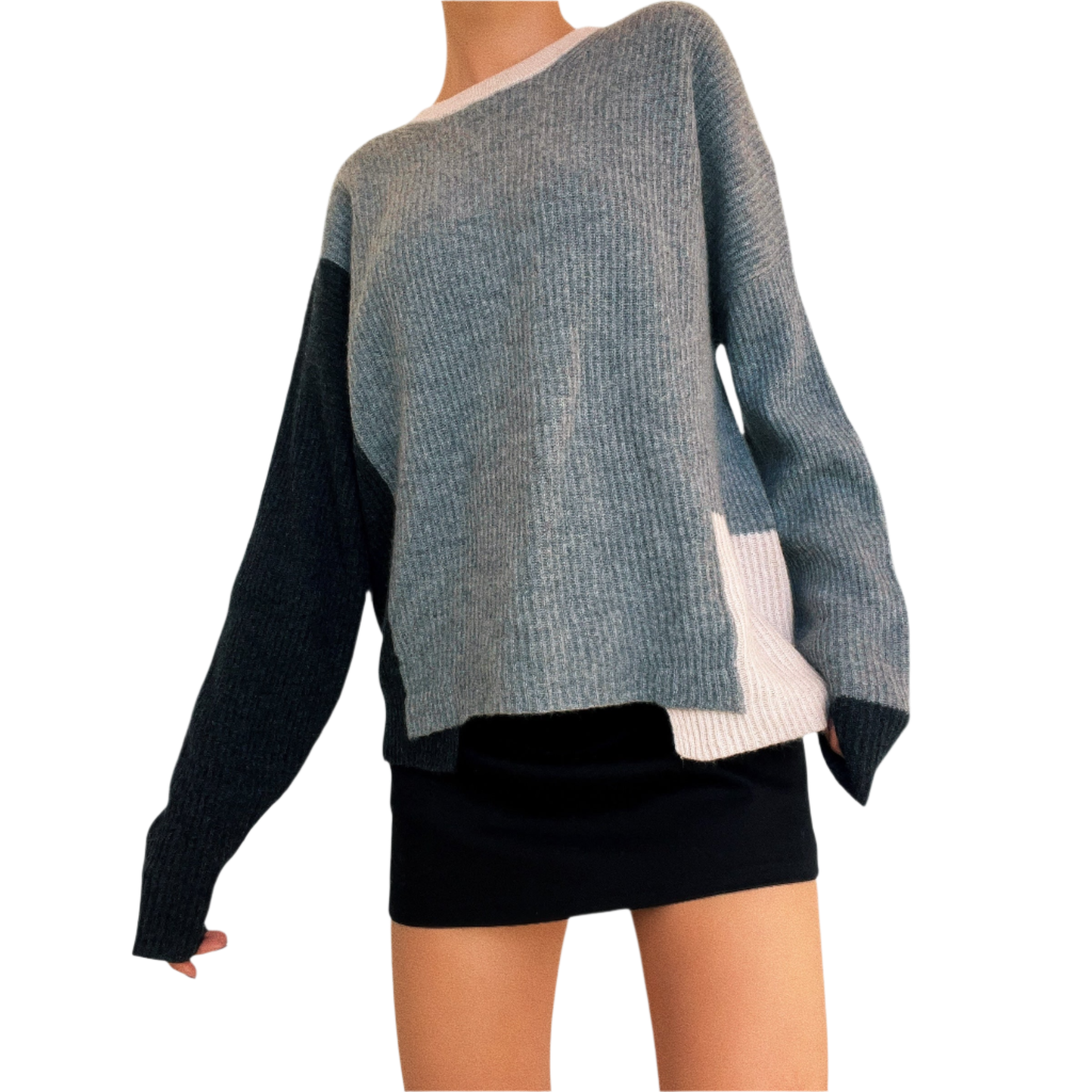 Cashmere Colorblock Sweater (M)