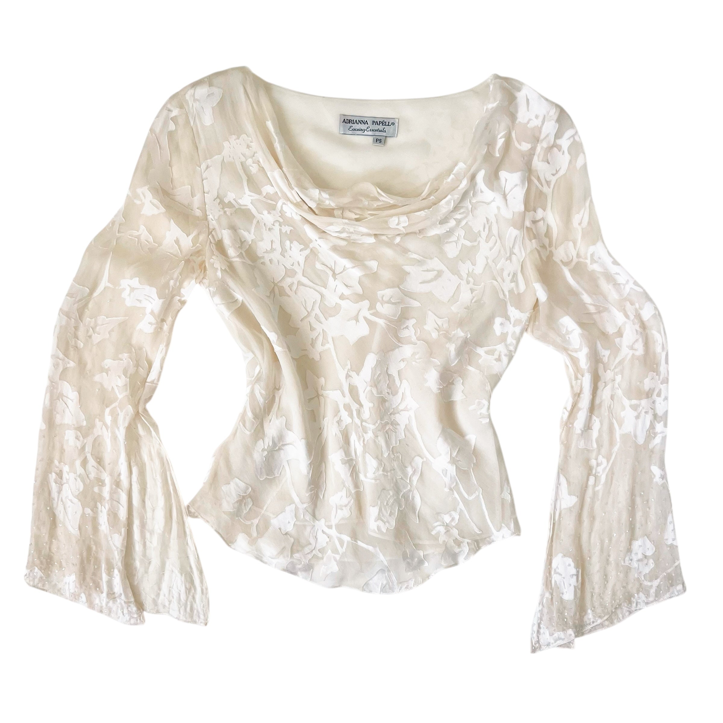 Vintage Creamy Beaded Top (XS)