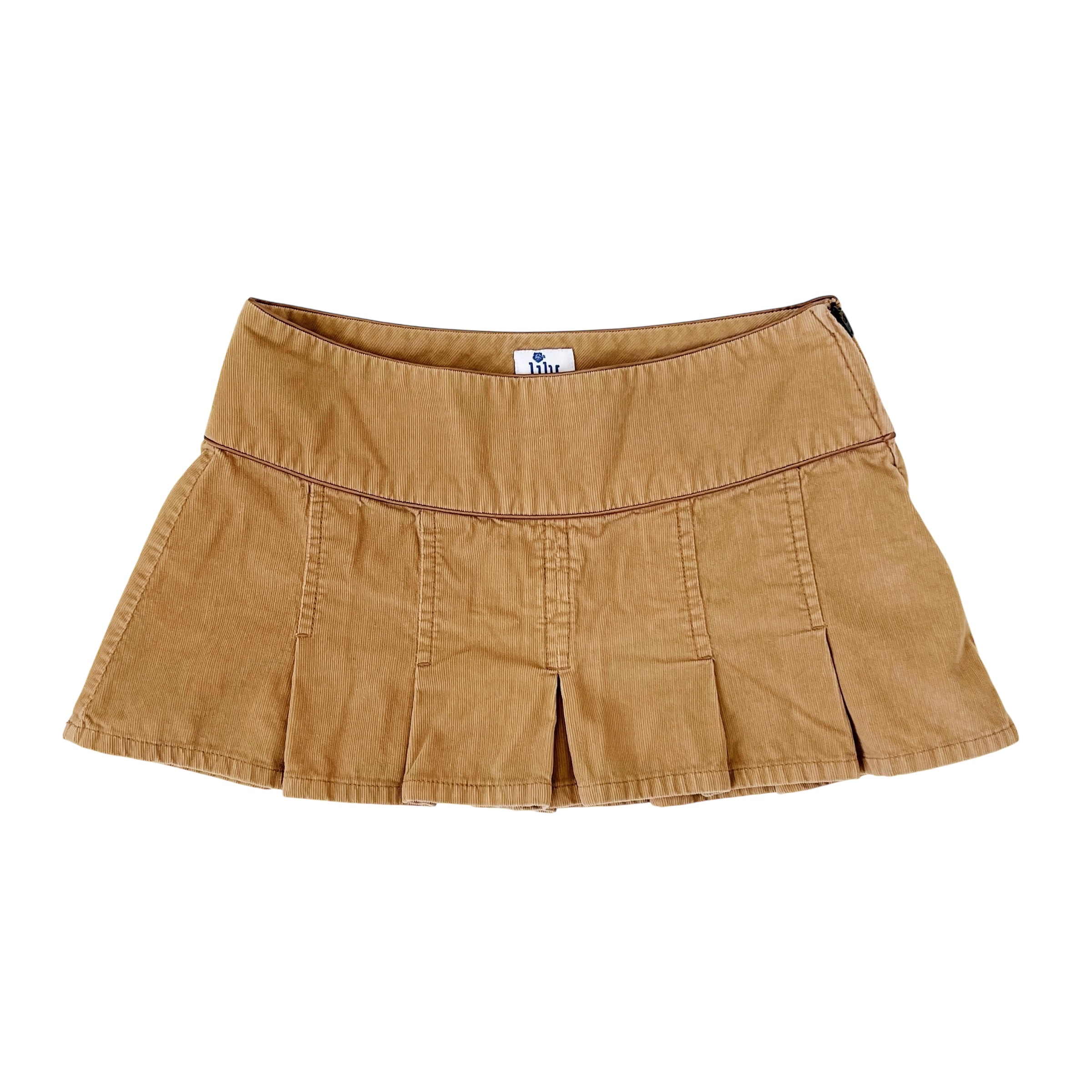 Tan Corduroy Micro Mini Skirt (XS)