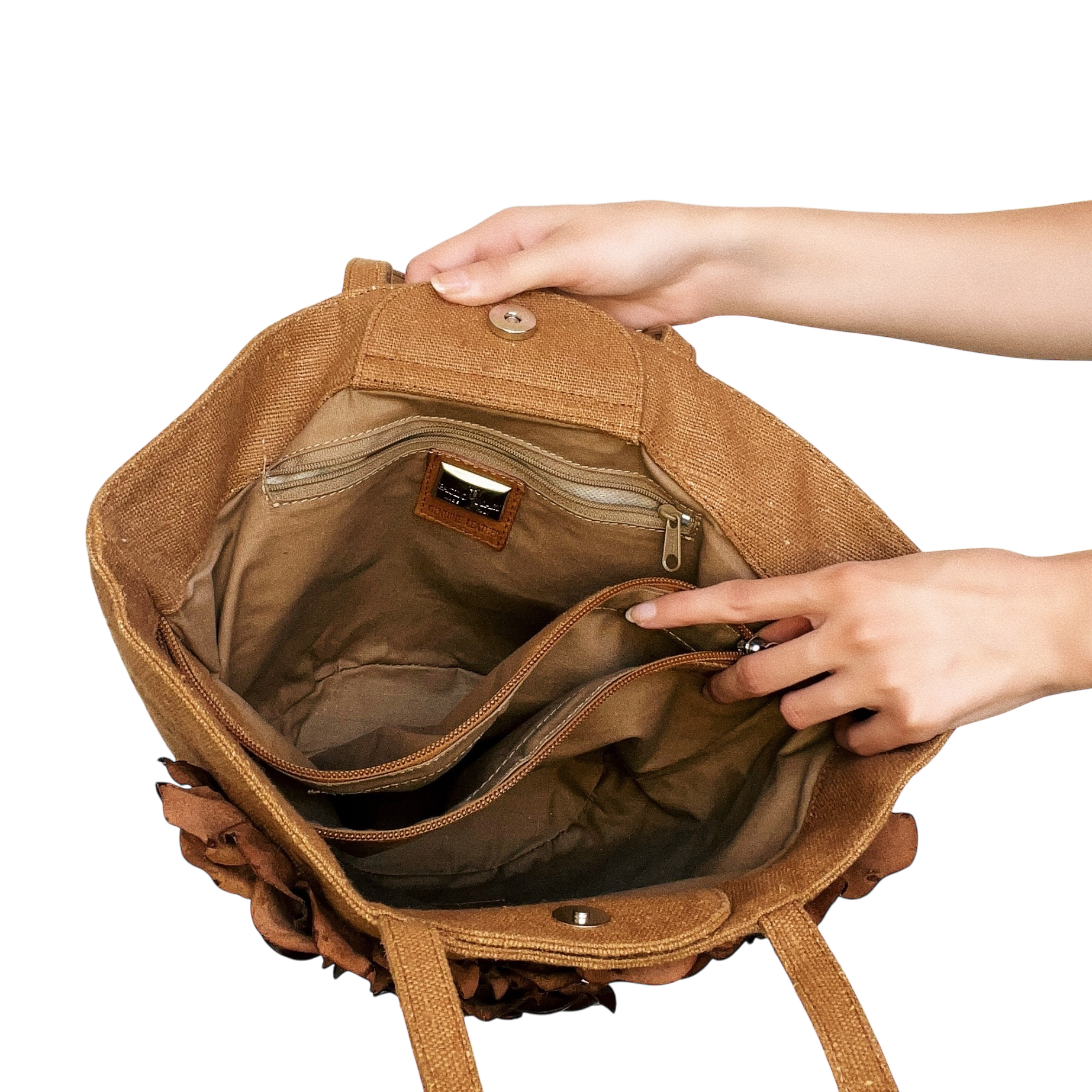 Italian Leather Floral Mini Tote