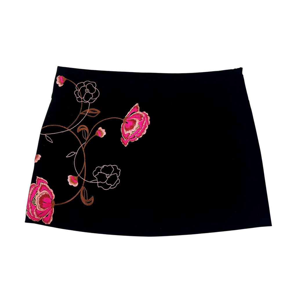 Guess Black Floral Mini Skirt (S)
