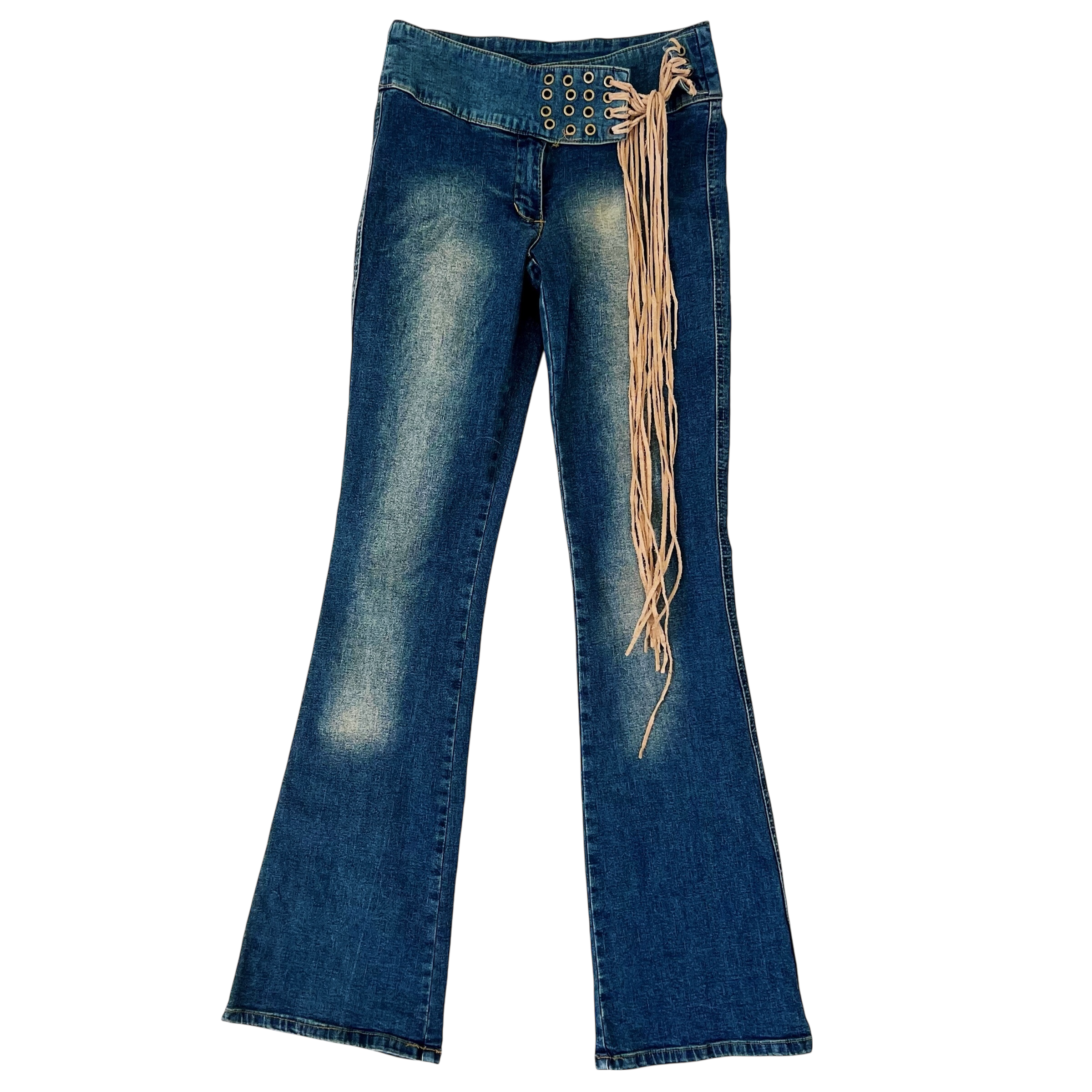 Early 2000s Suede Belt Jeans (XS)