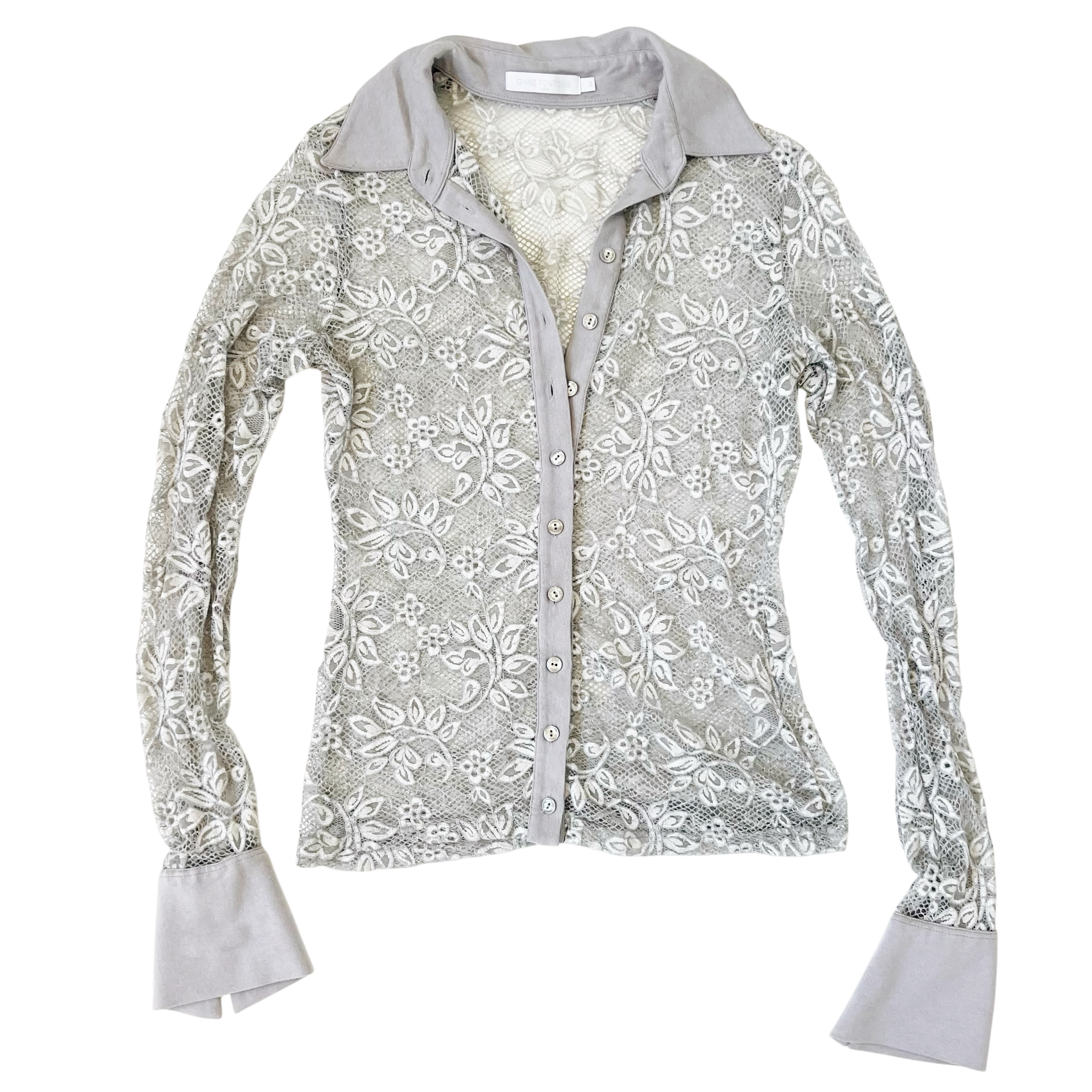 Anne Fontaine Lacy Gray Blouse (M)