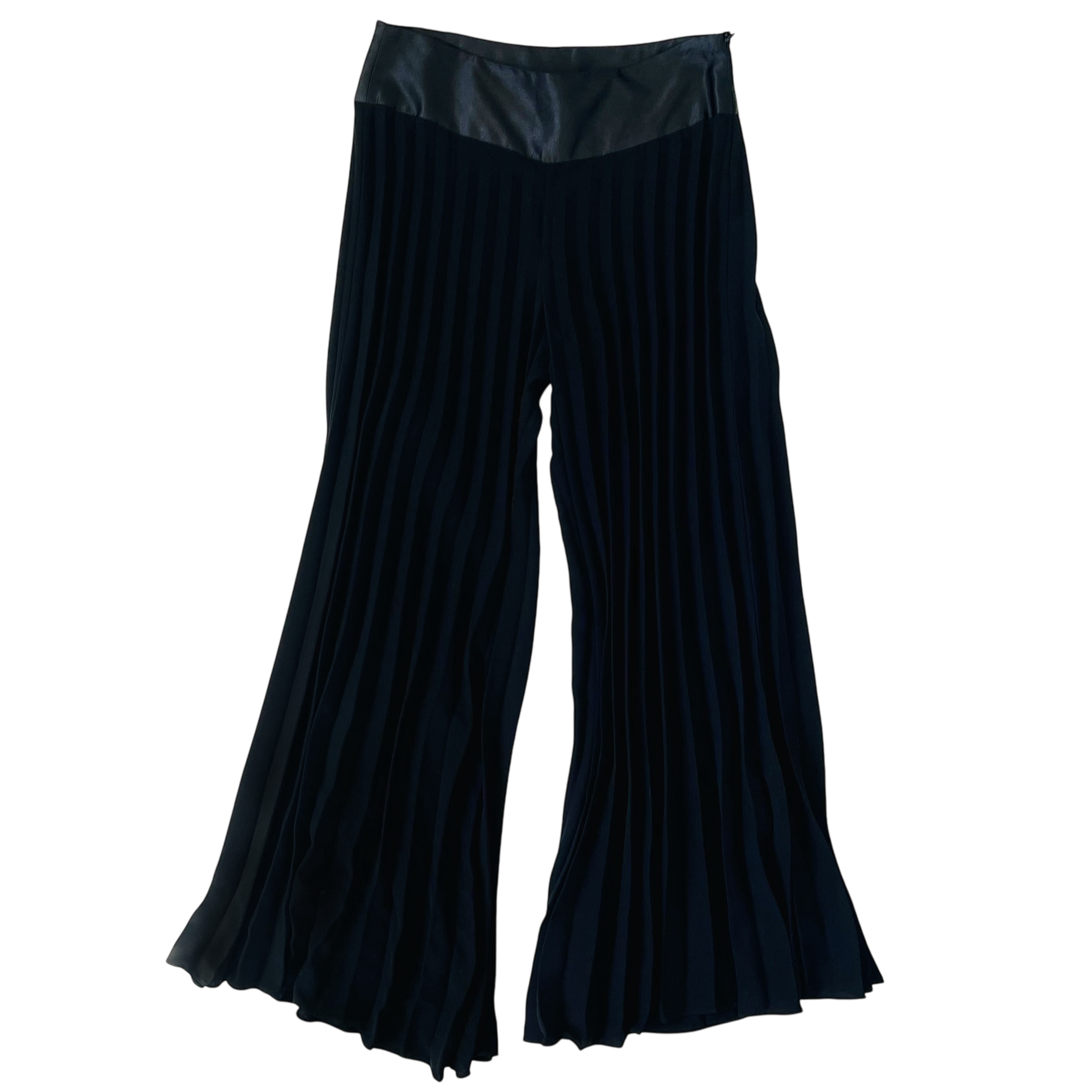 Caché Black Pleated Accordion Pants (M)