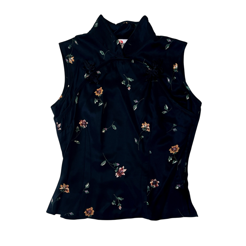 90s Floral Satin Top (S)