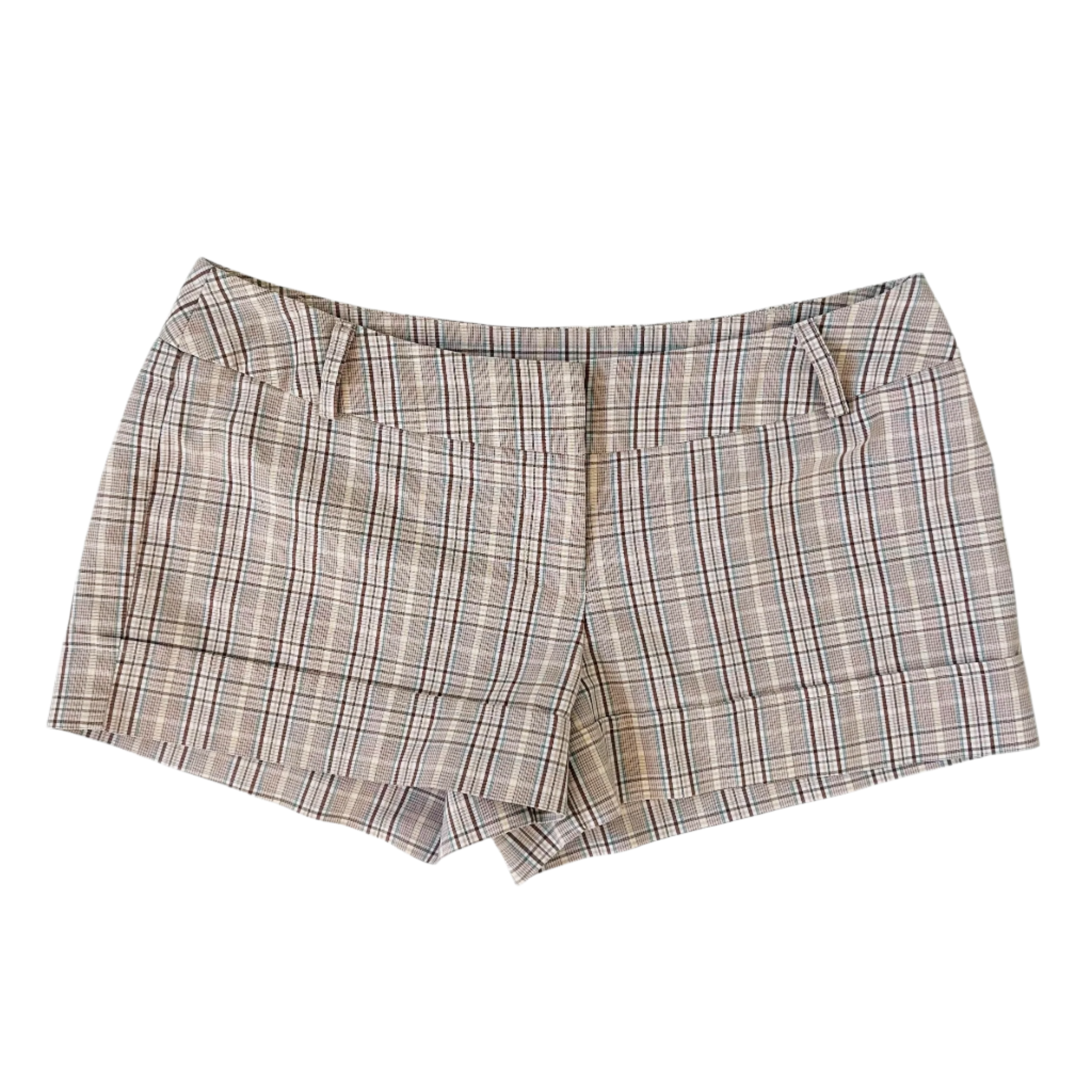 Vintage Beige Plaid Shorts (S)