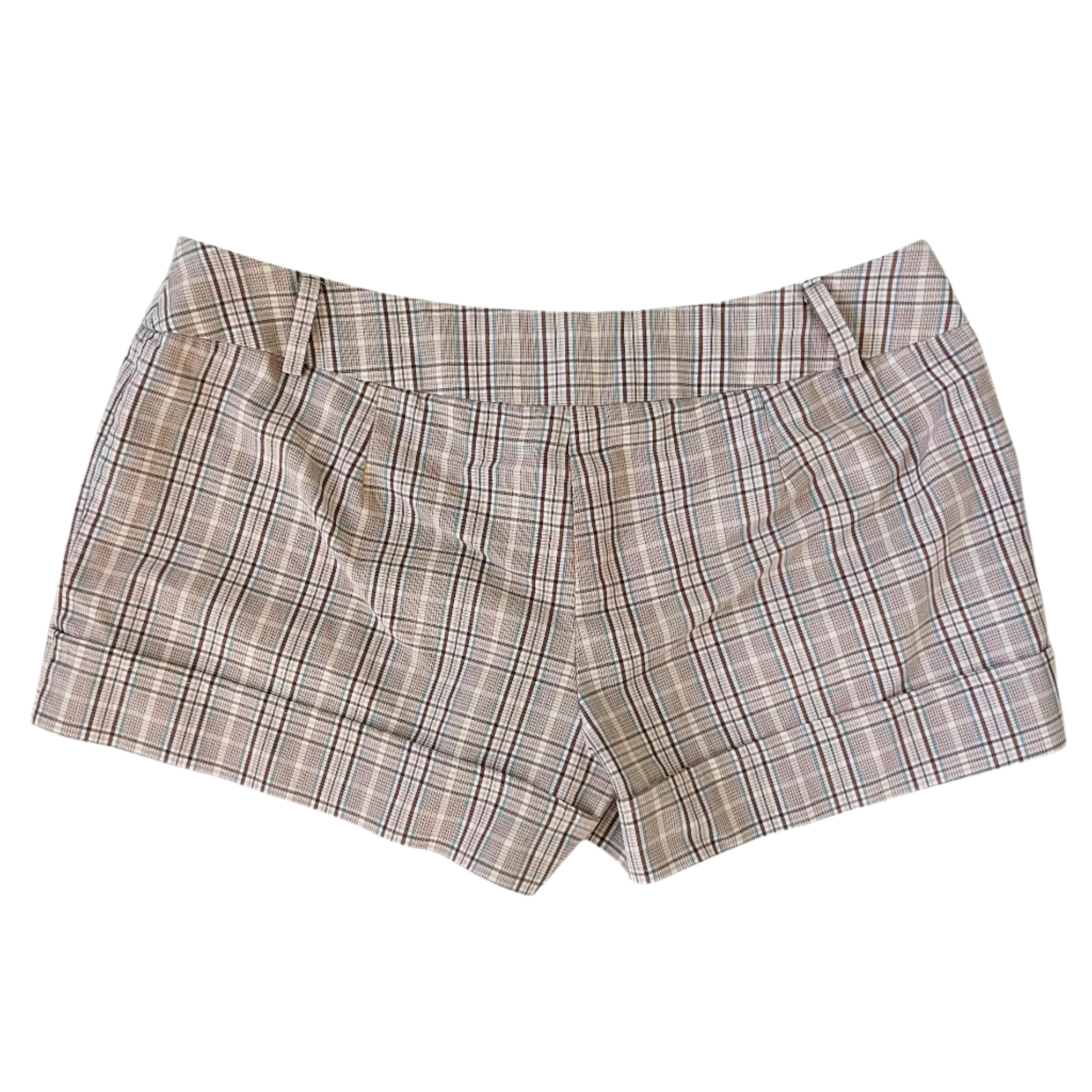Vintage Beige Plaid Shorts (S)
