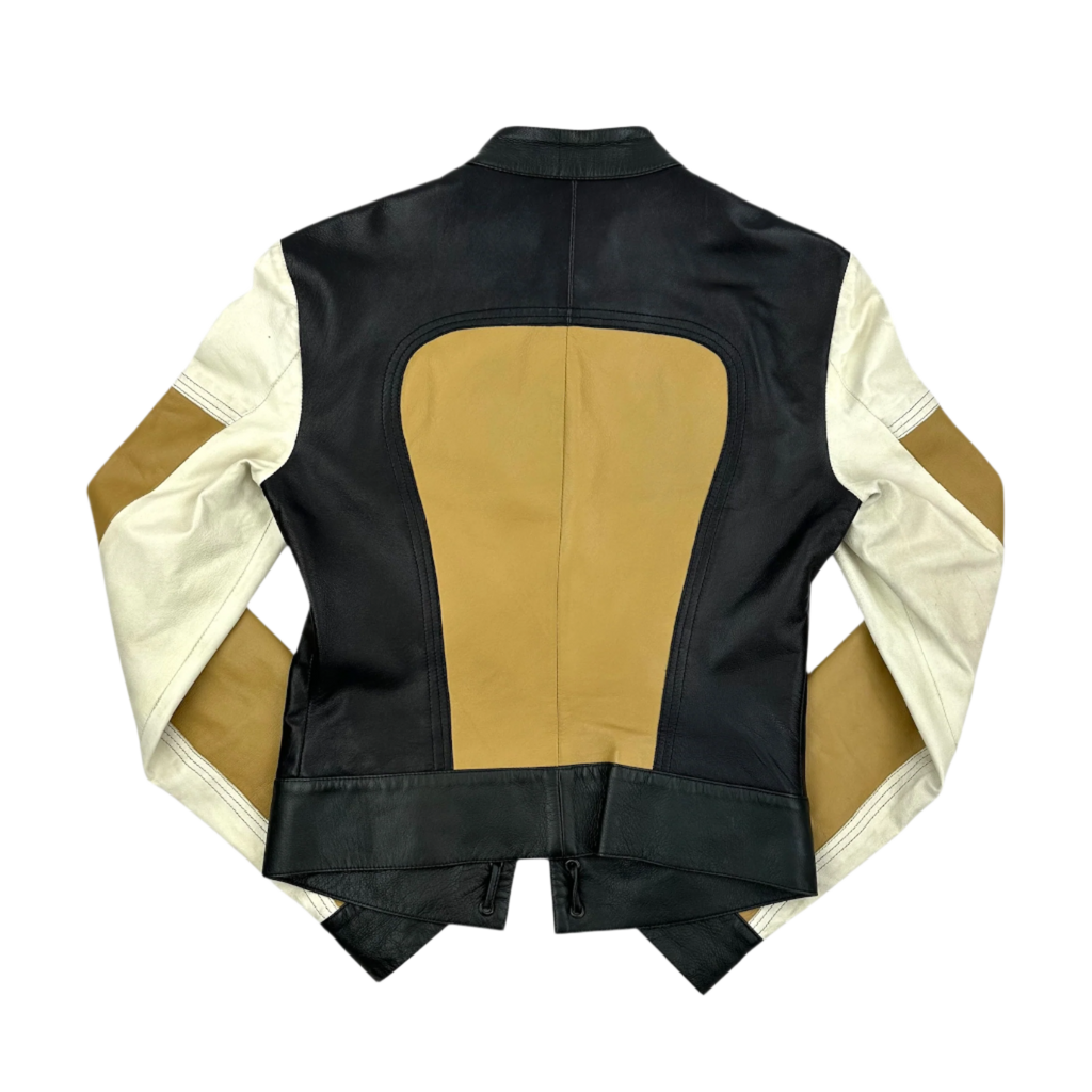 Leather Multi Color Moto Jacket (XS)