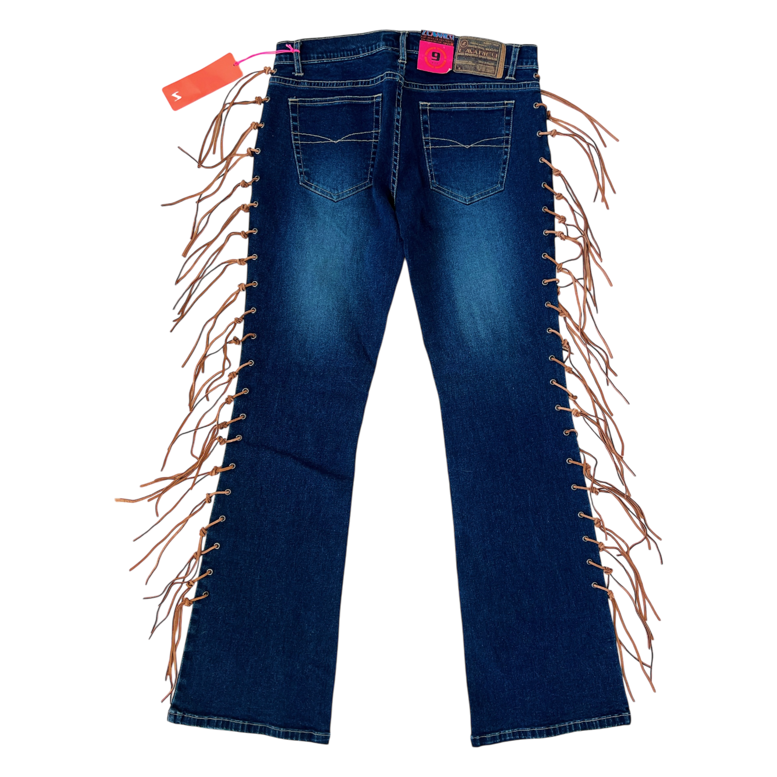 Early 2000s Suede Fringe Jeans (M)