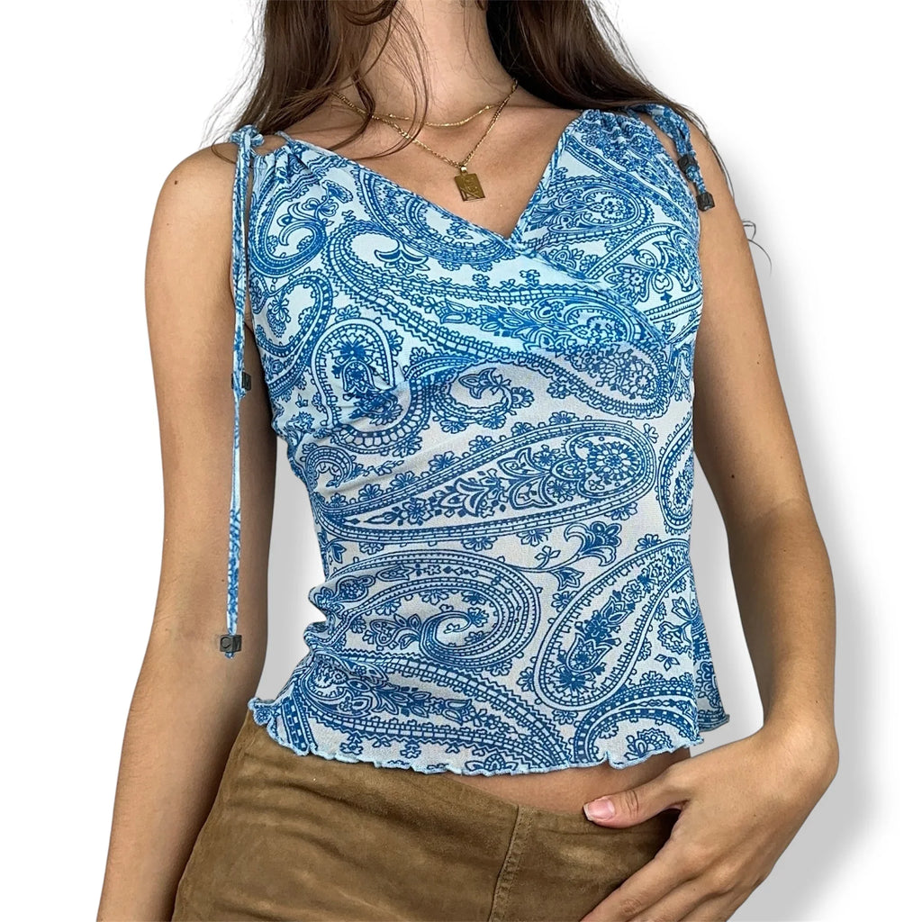 Morgan De Toi Pattern Mesh Tank (XS)