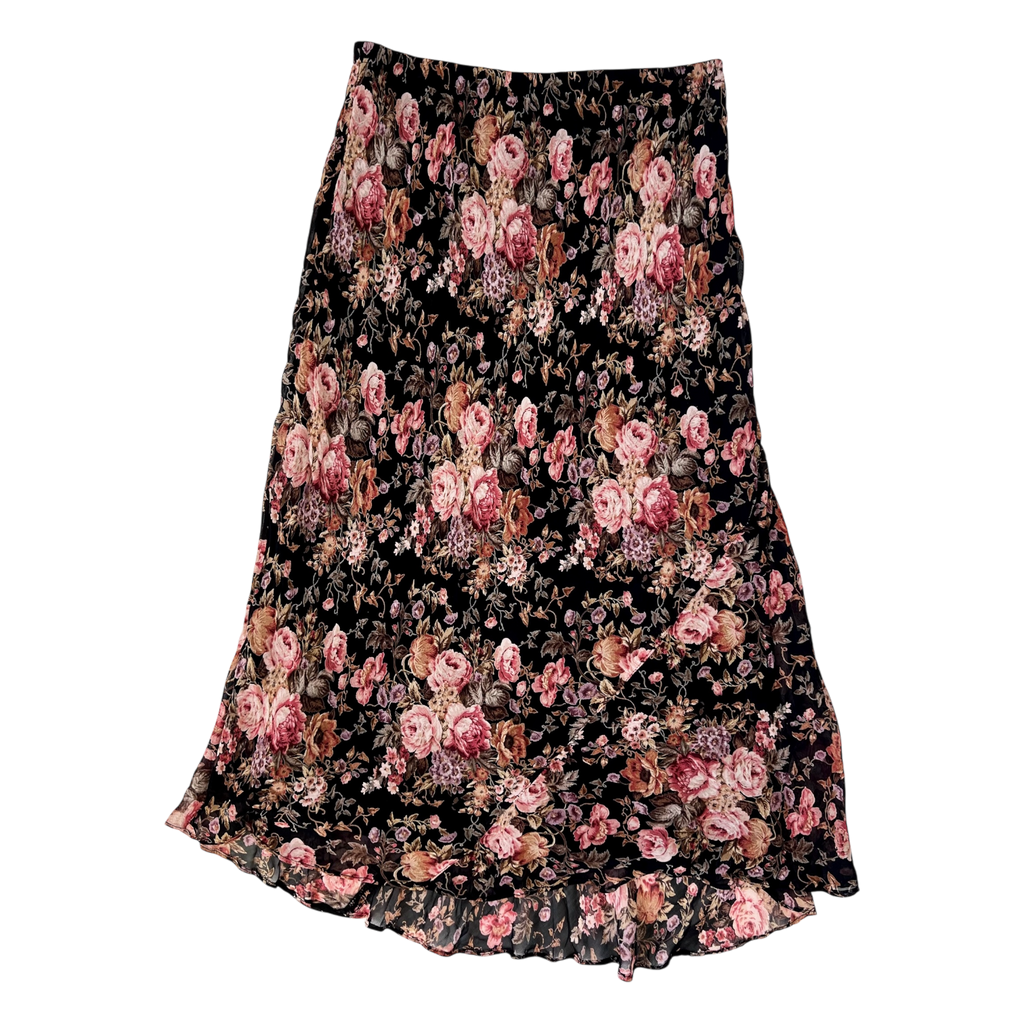 90s Floral Maxi Skirt (S)