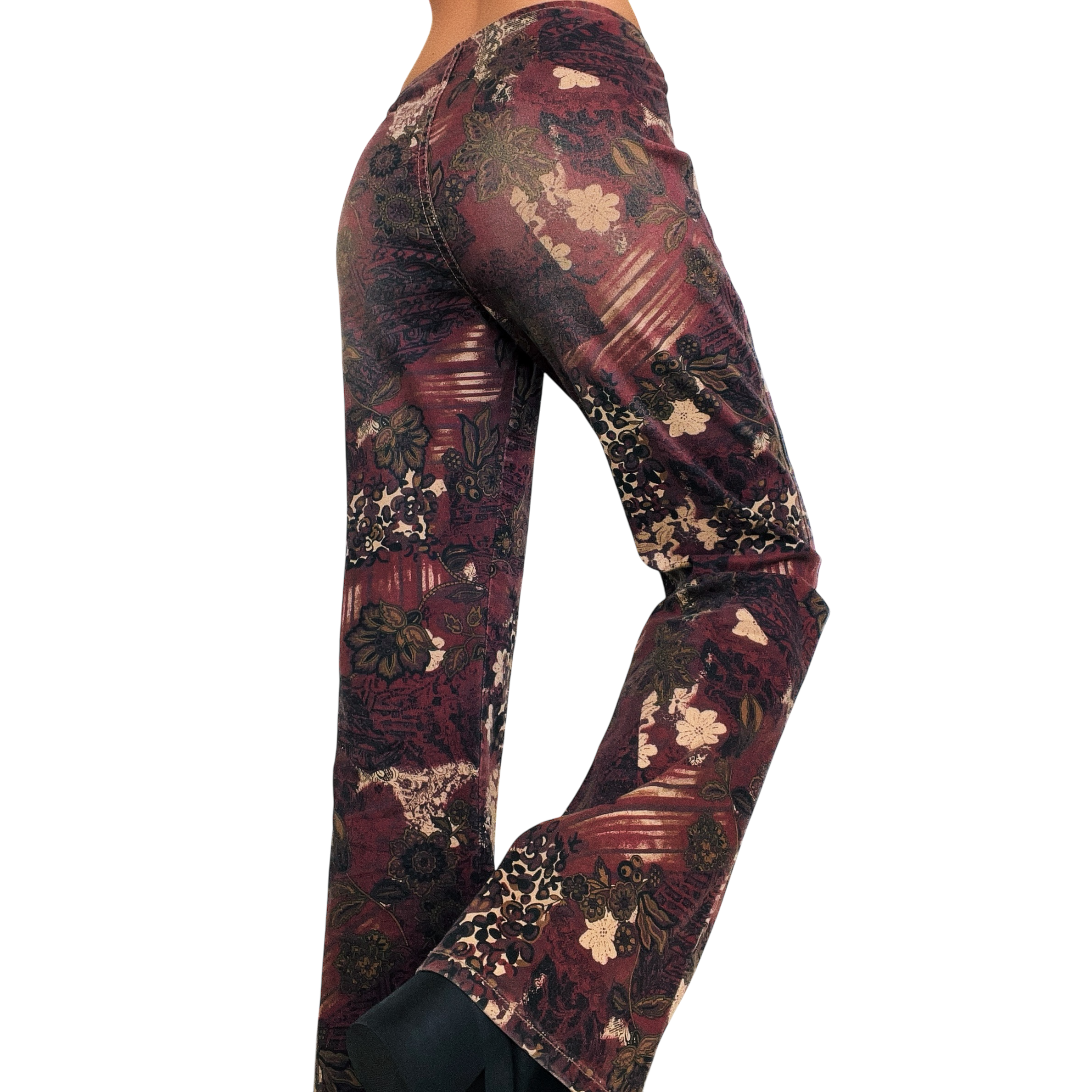 90s Belted Floral Pants (M)