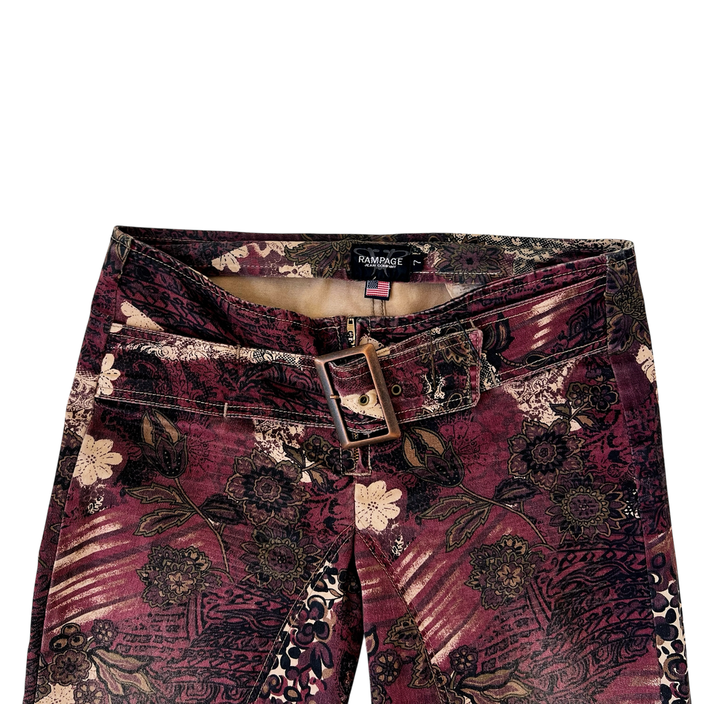90s Belted Floral Pants (M)