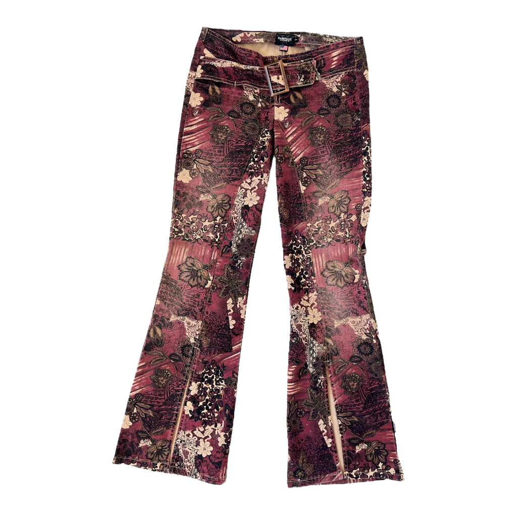 90s Belted Floral Pants (M)