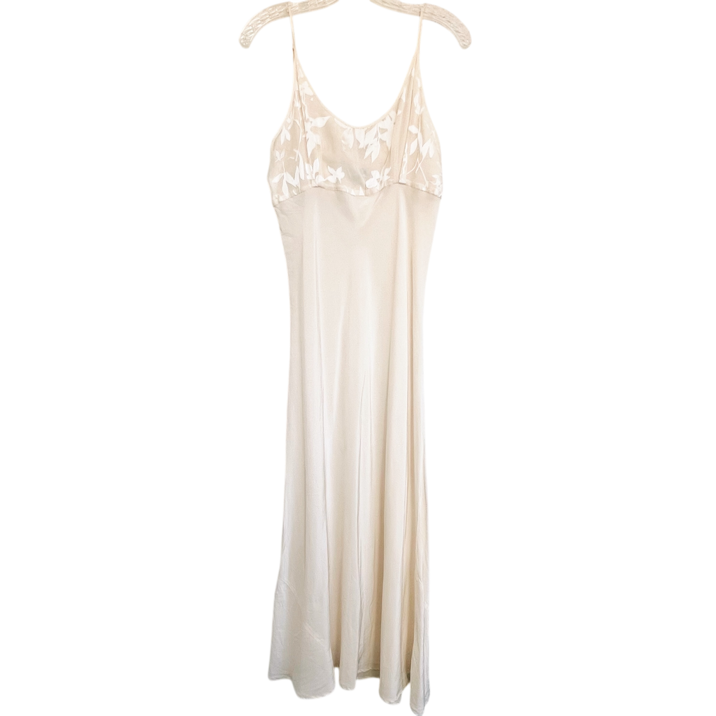 Vintage Creamy Silk Maxi Slip Dress (M)
