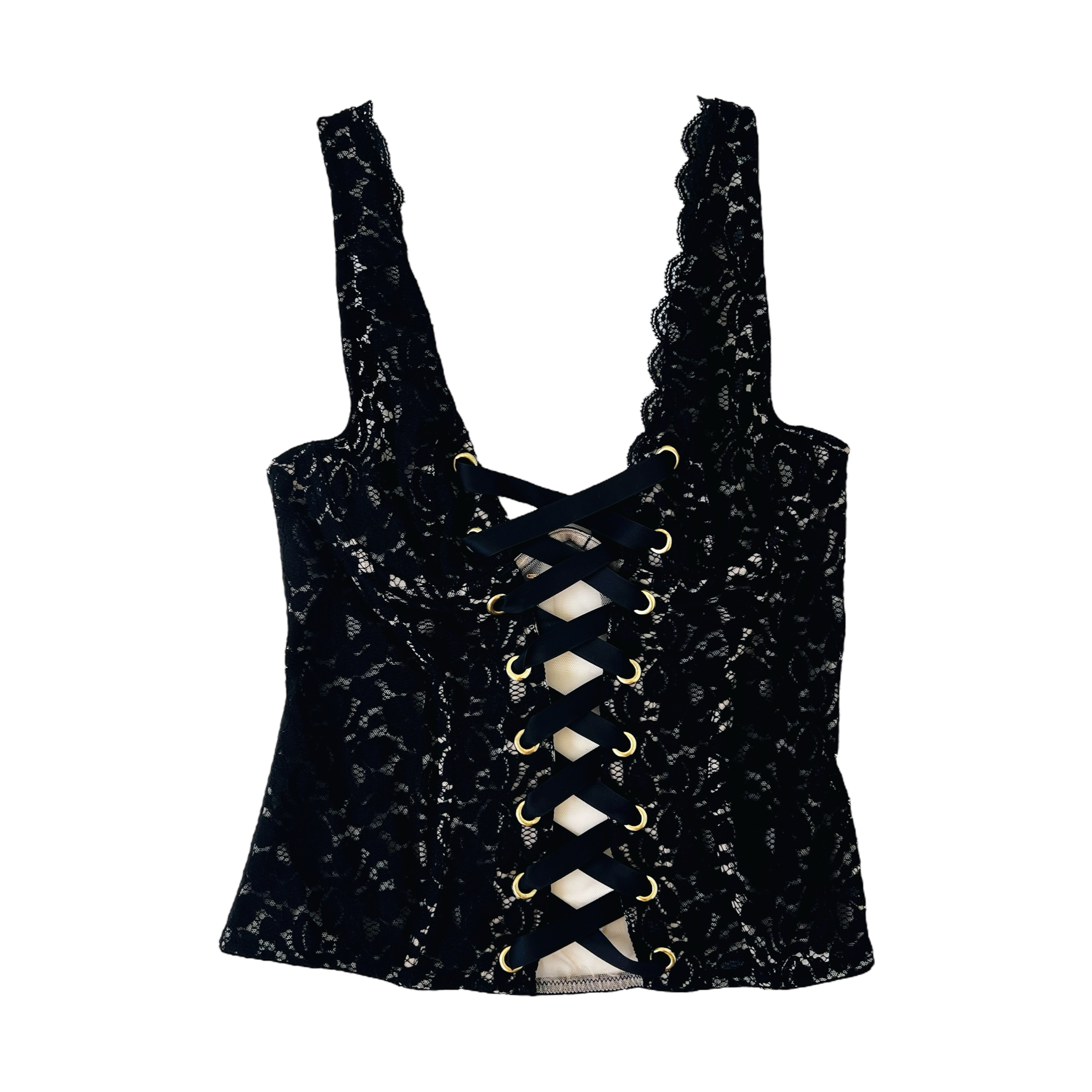 Lacy Black Corset Top (S)
