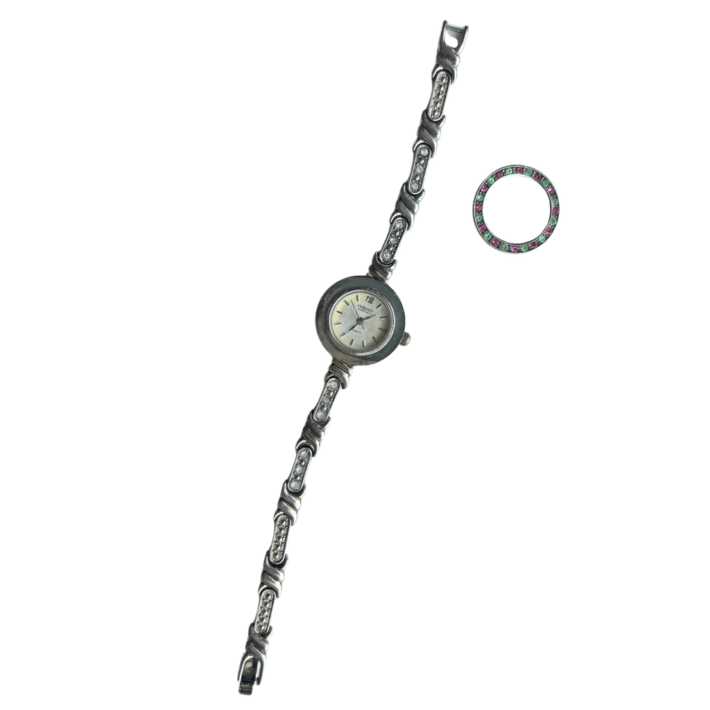 Y2K Pink and Green Bezel Watch