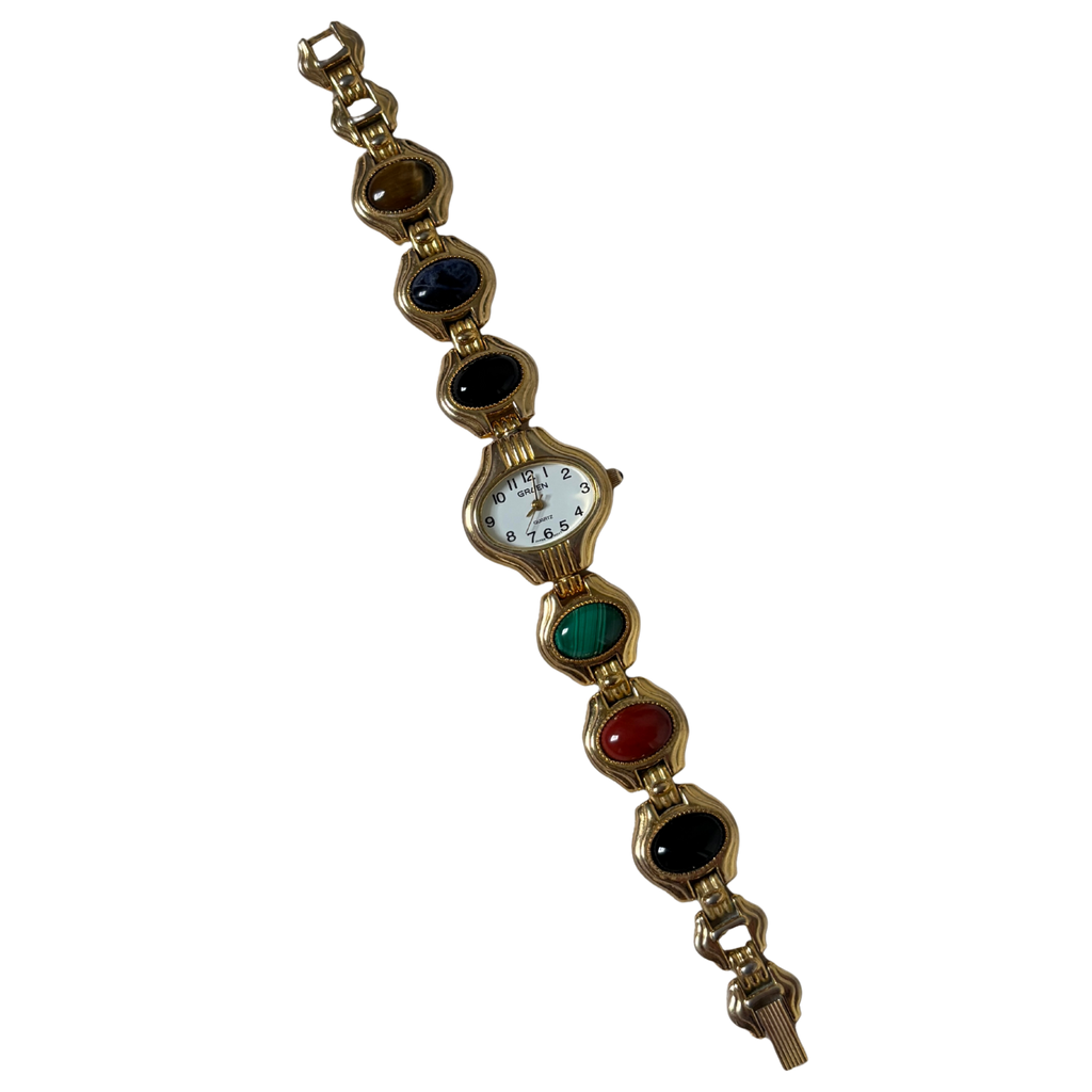 90s Scarab Stone Hidden-Dial Watch