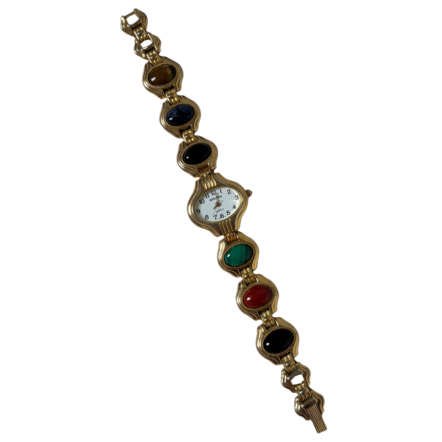 90s Scarab Stone Hidden-Dial Watch