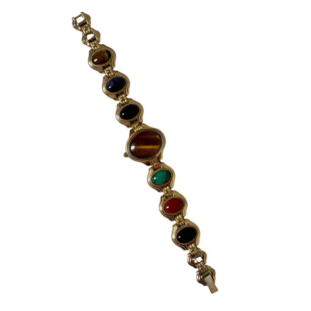 90s Scarab Stone Hidden-Dial Watch