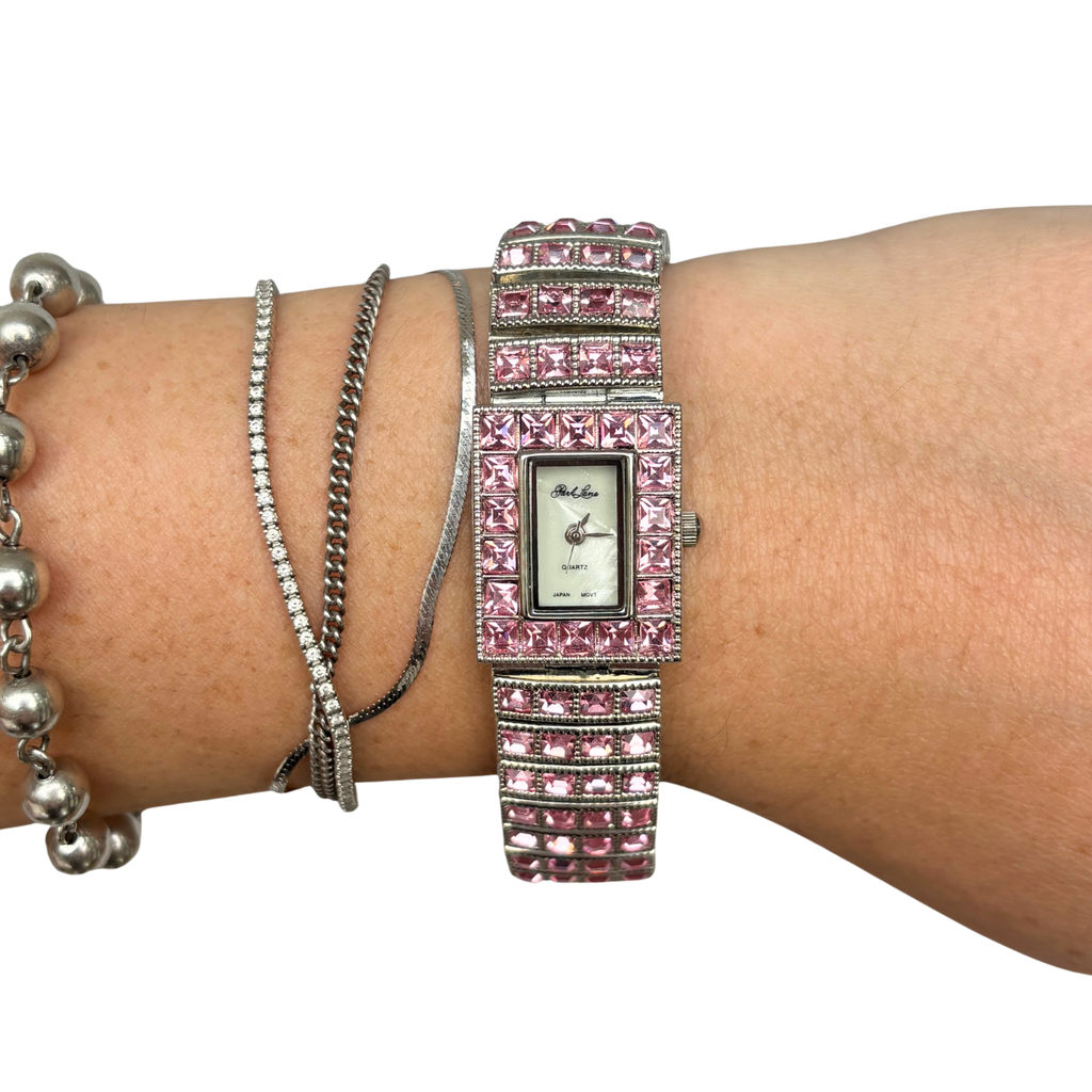 Y2K Pink Gem Bracelet Watch