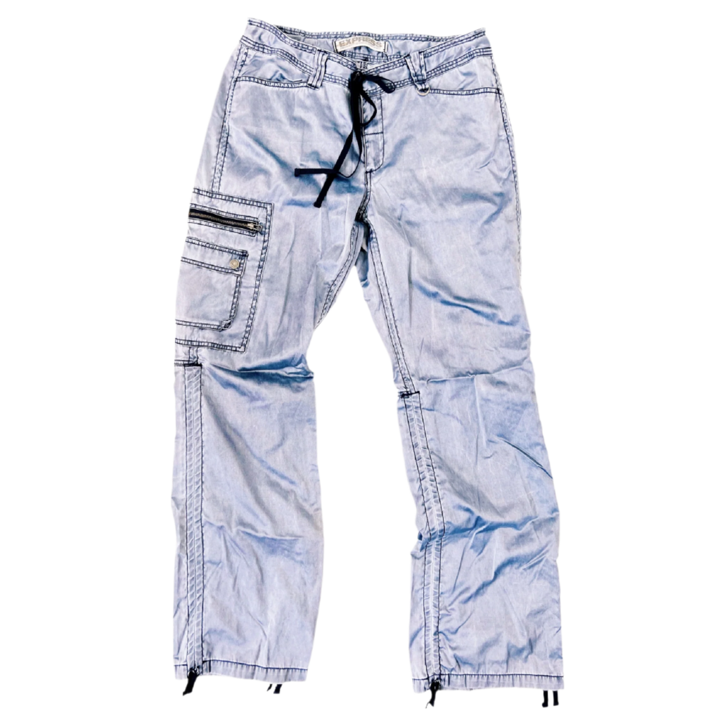 Blue Satin Cargo Pants (M/L)