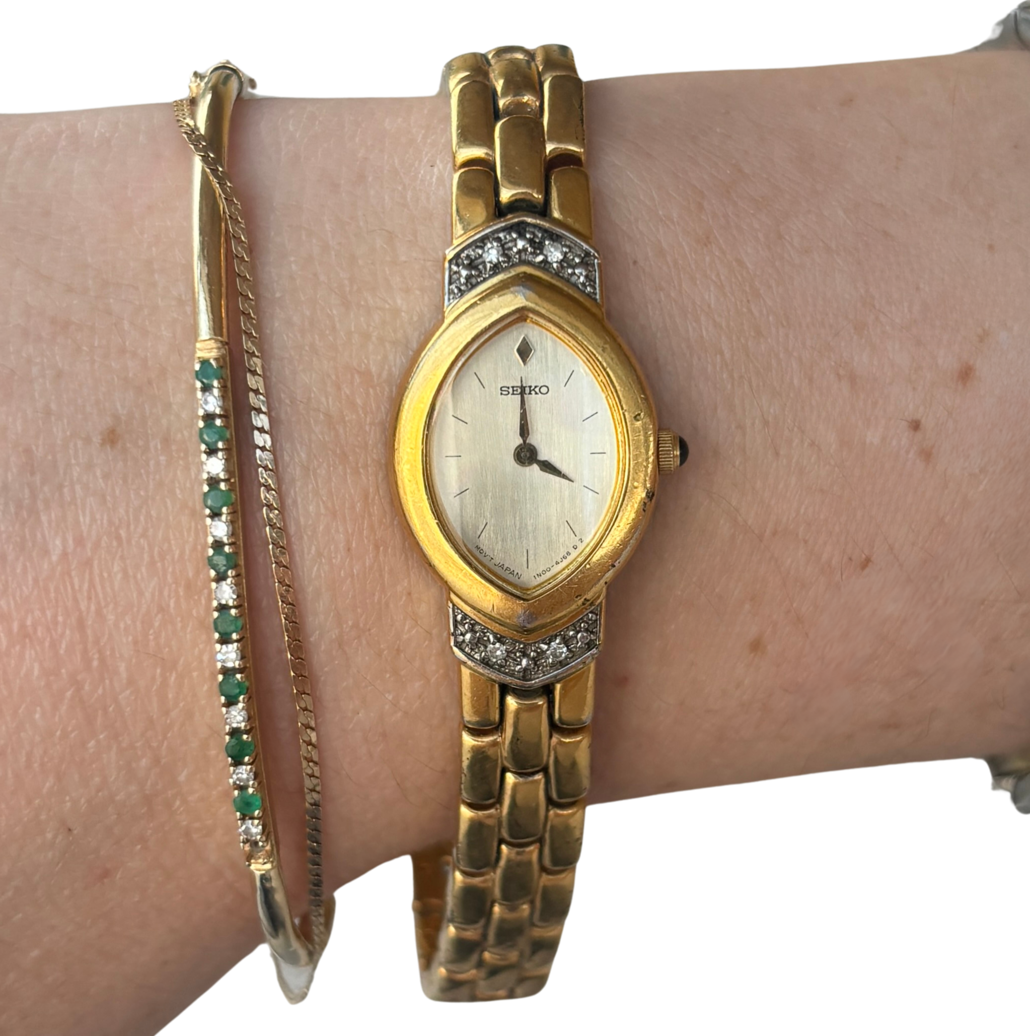 80s Gold Diamond Seiko Watch