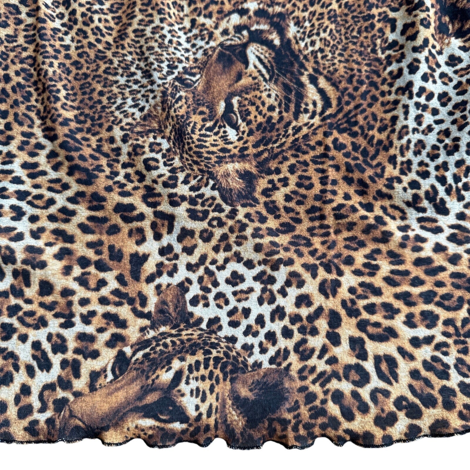 Vintage French Cheetah Mesh Dress (S)