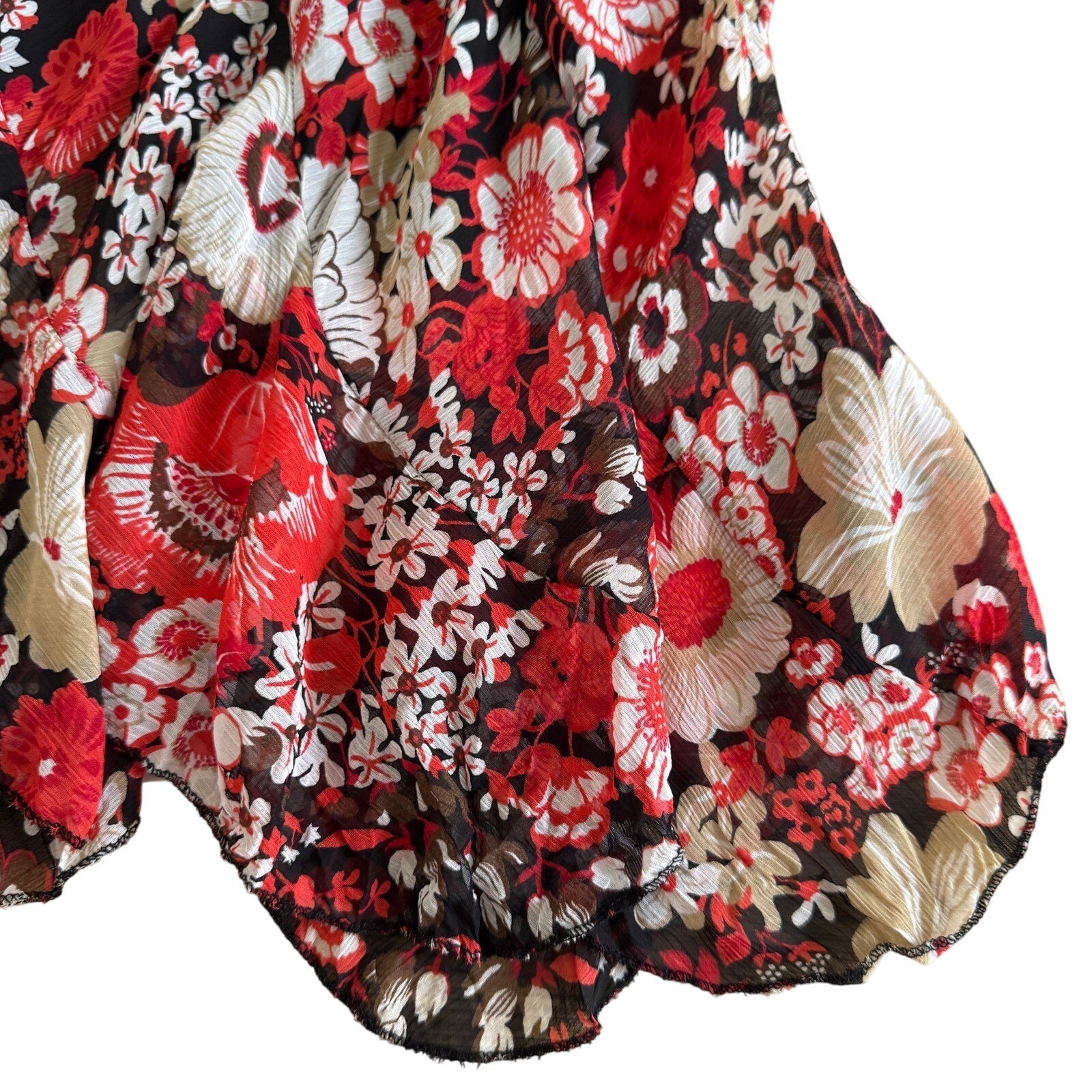 Vintage Italian Mesh Floral Skirt (XS/S)