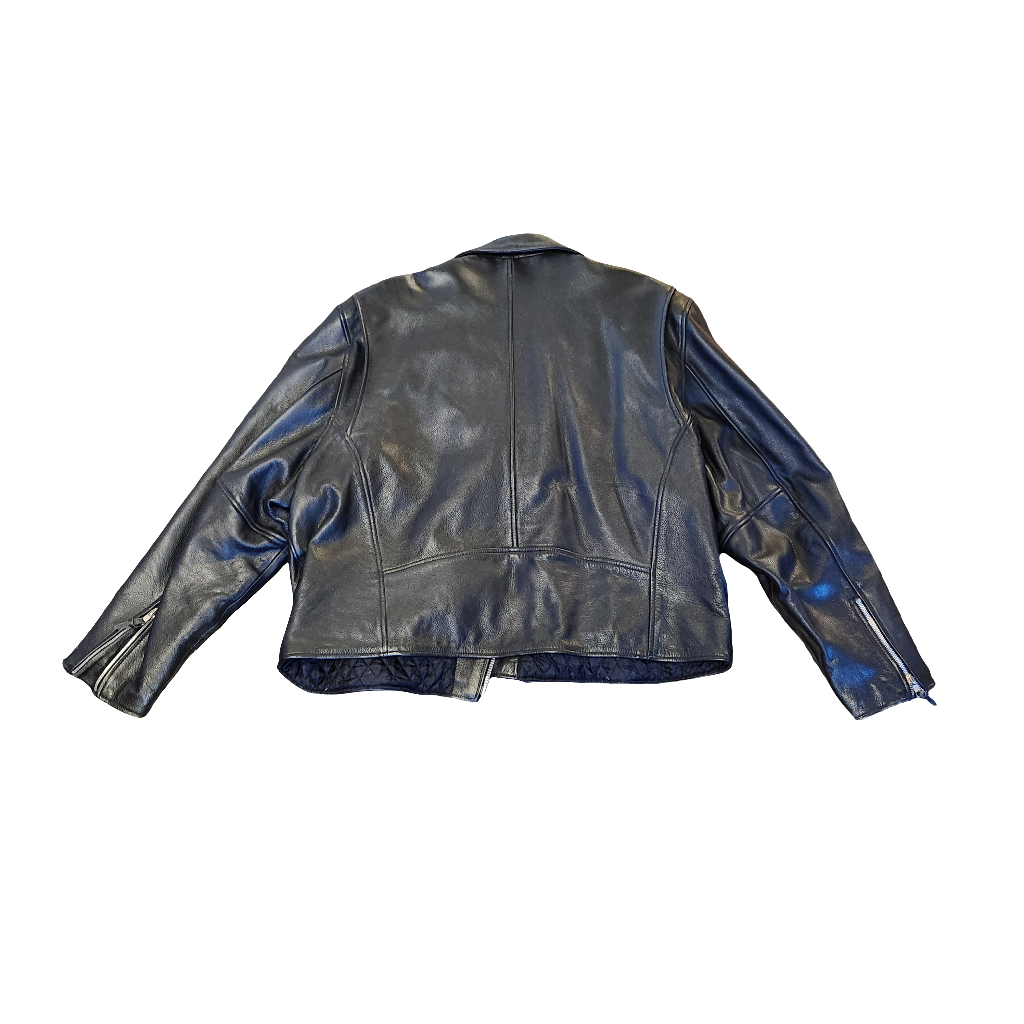 Asymmetrical Zip Leather Jacket (M-L)