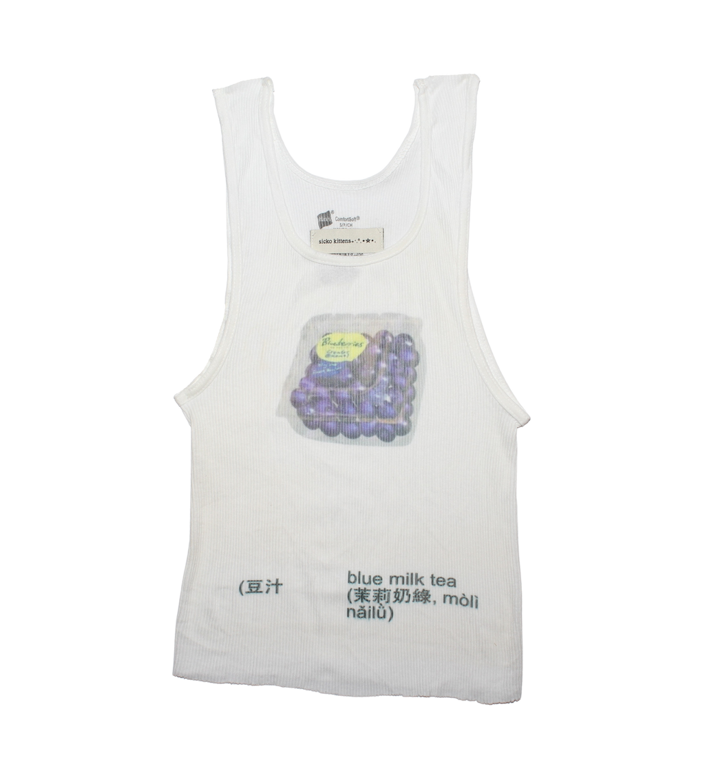 blueberry with blue milk tea (豆汁 top