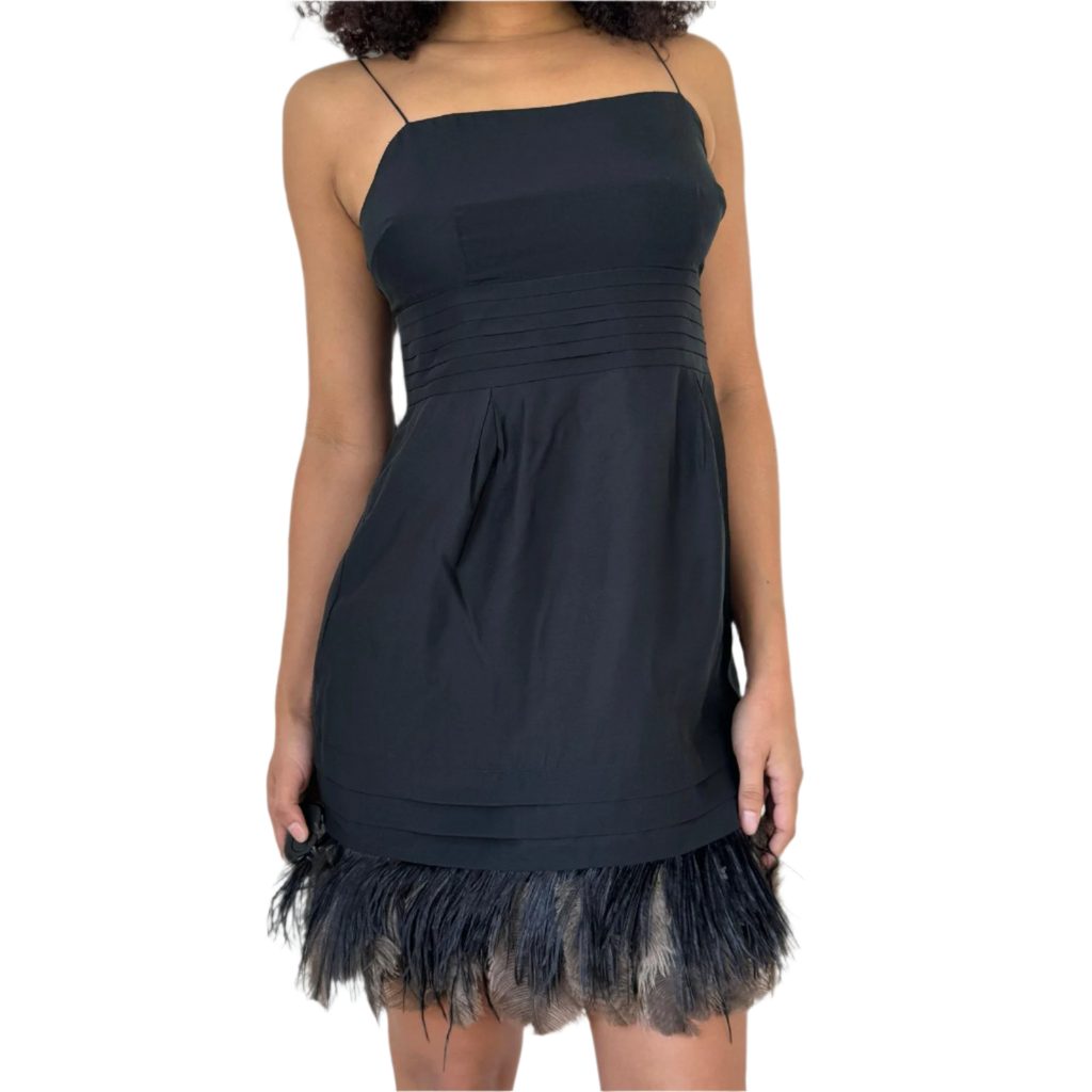 Juicy Couture Silk Feather Trim Dress (XS/S)