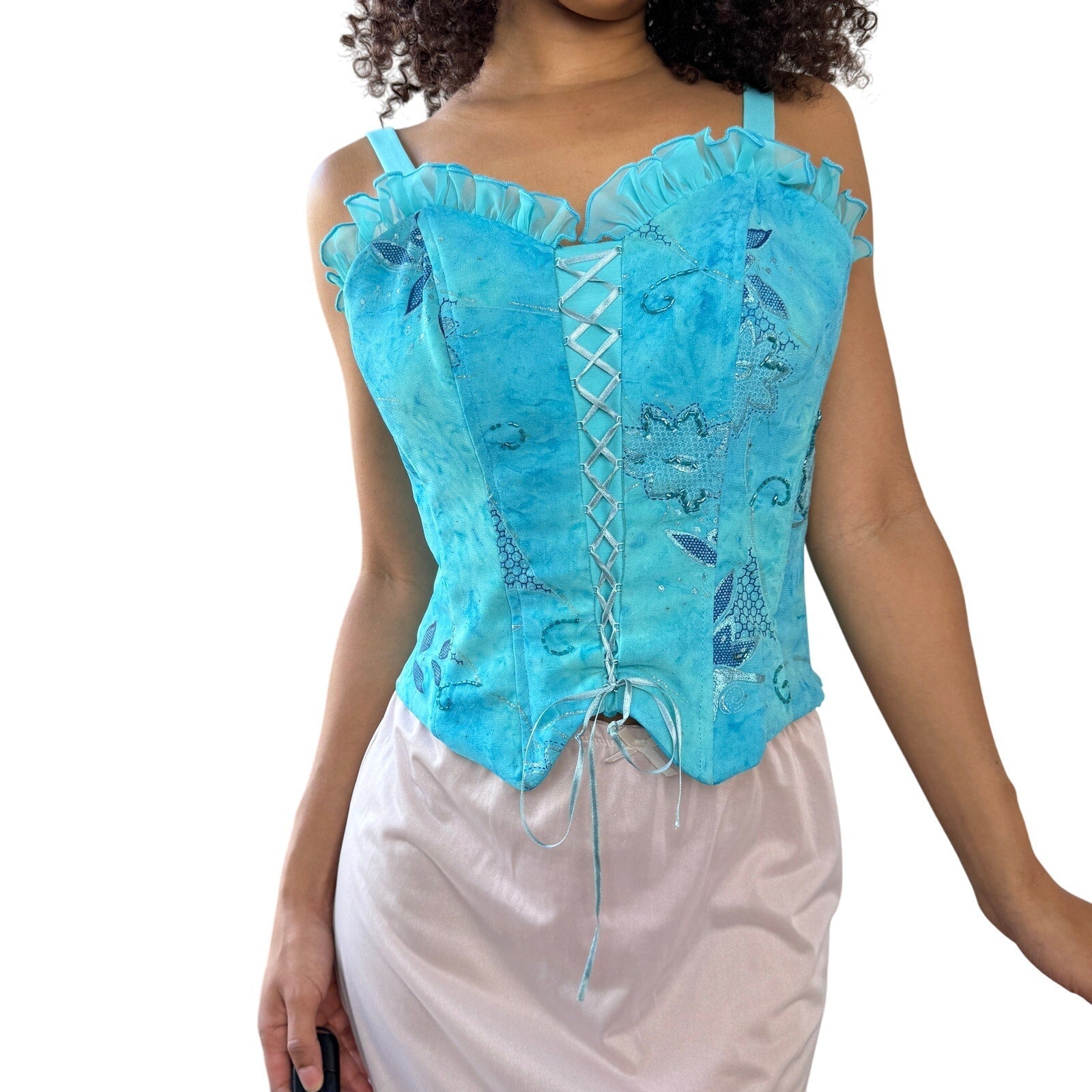 Vintage Turquoise Corset Top (M)