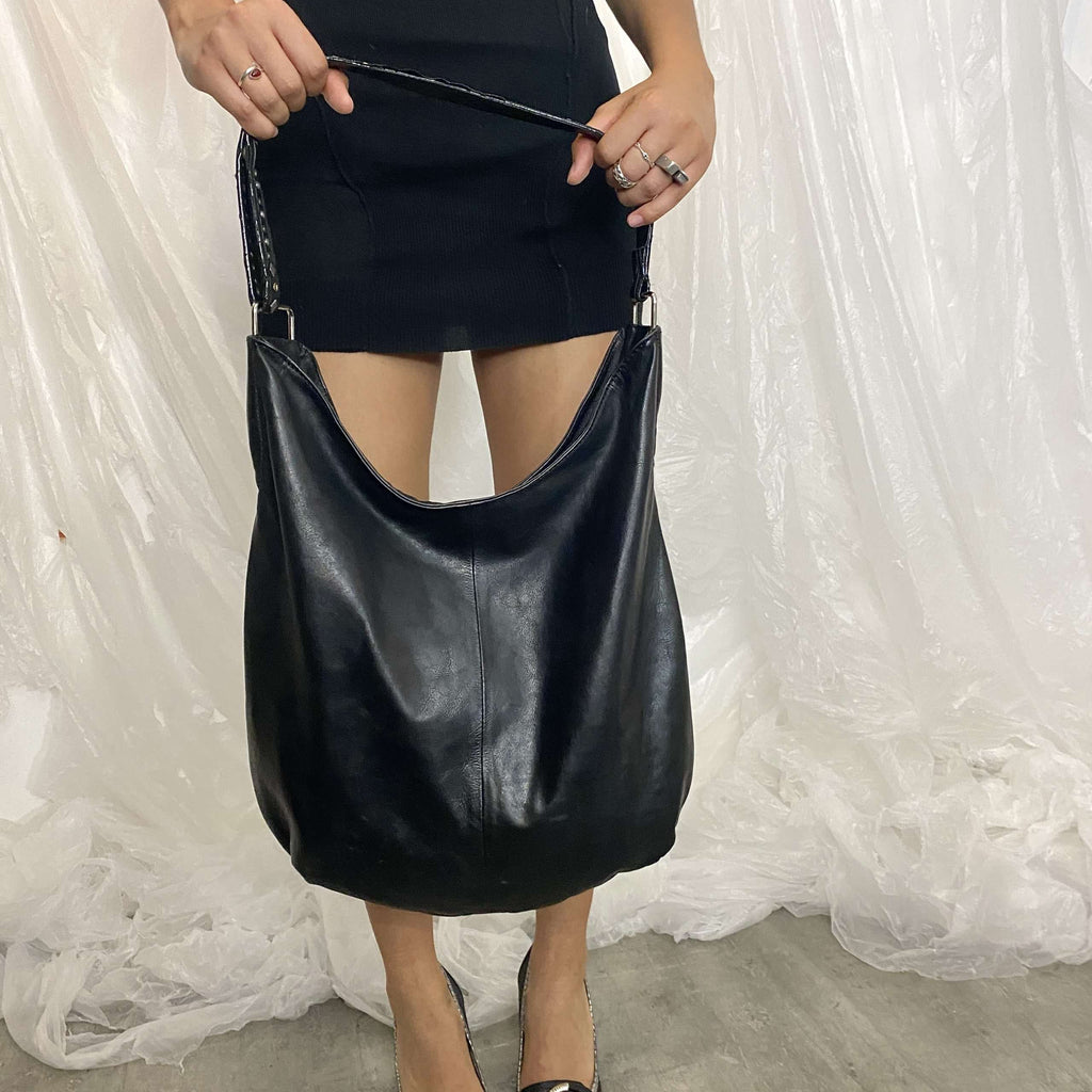 Vintage Black Leather Diesel Bag