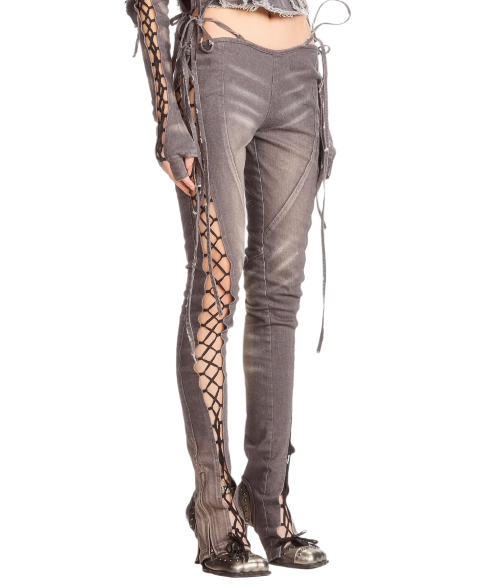 Lace Up Slim Fit Stirrup Pants (XS-XL)