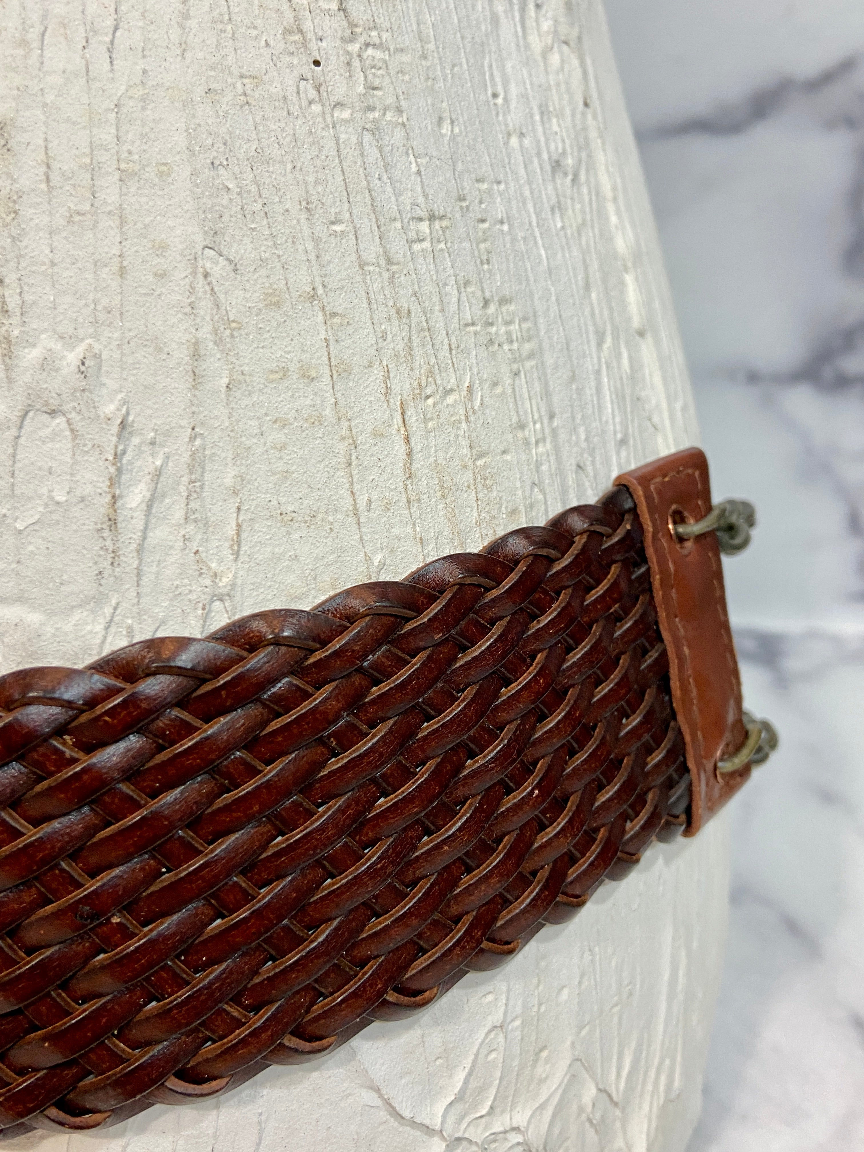 Brown reworked belt