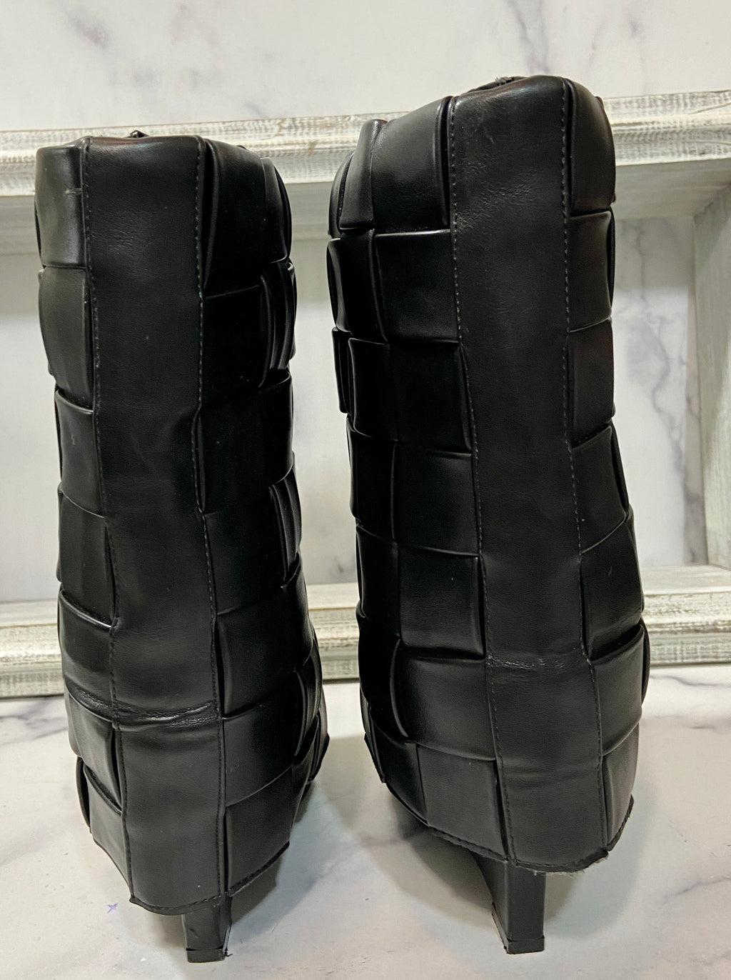 AZALEA WANG black leather boots (8)