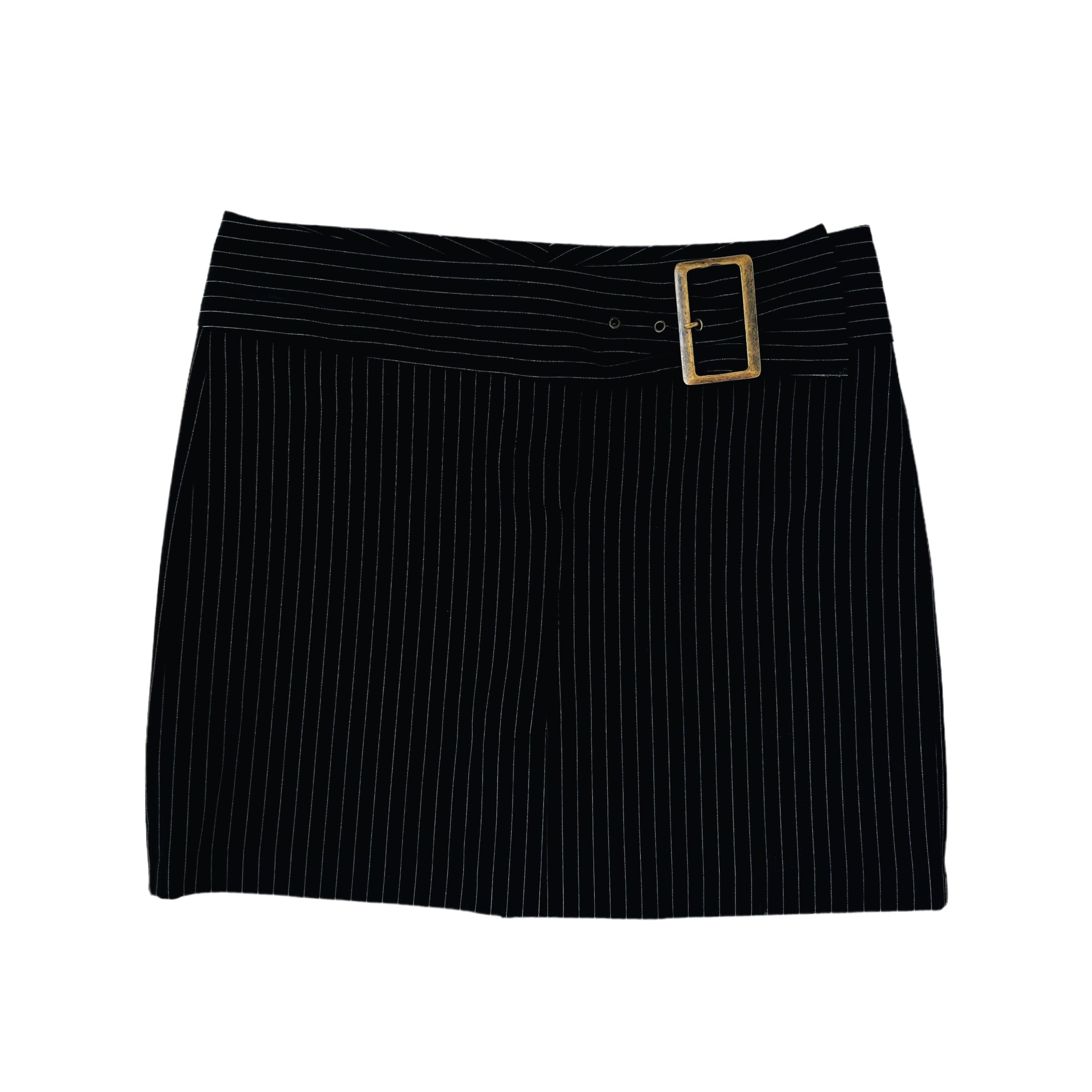 Black Pinstriped Mini Skirt (S)