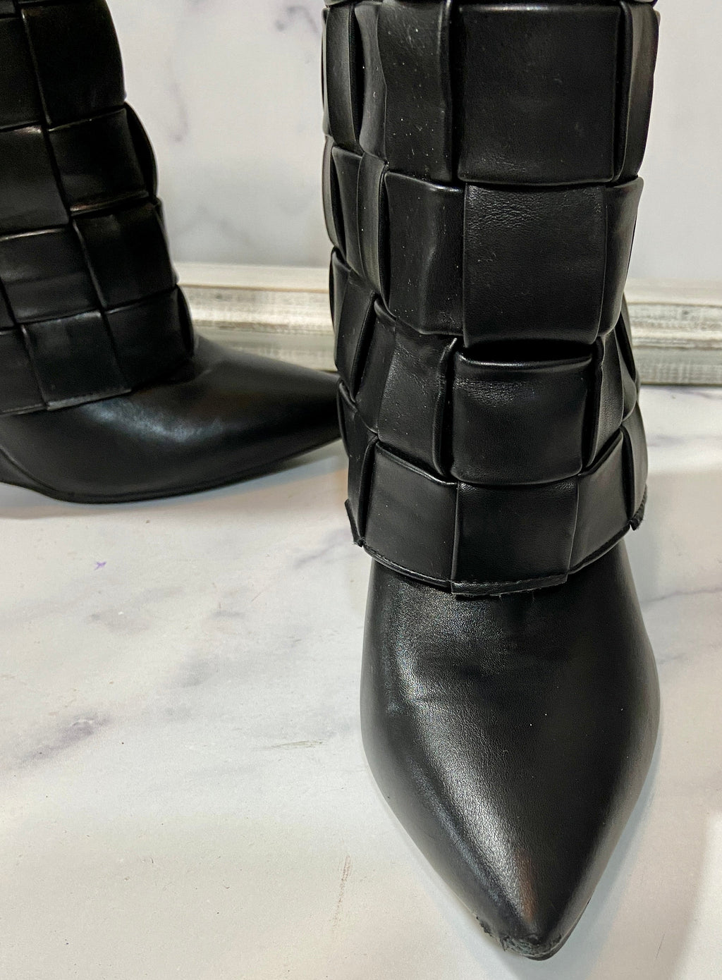 AZALEA WANG black leather boots (8)