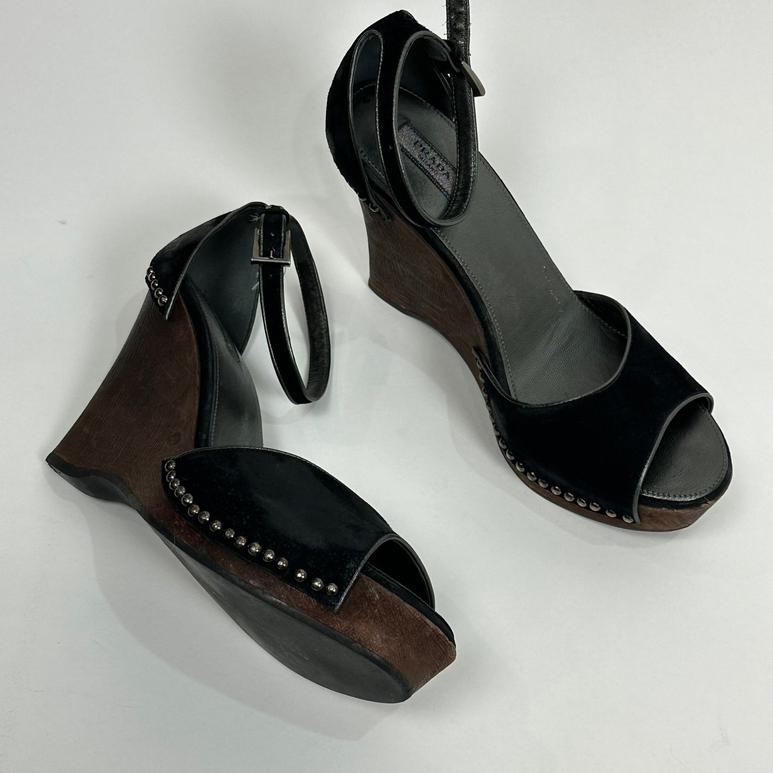 Prada Vintage Wooden Wedges (7.5)