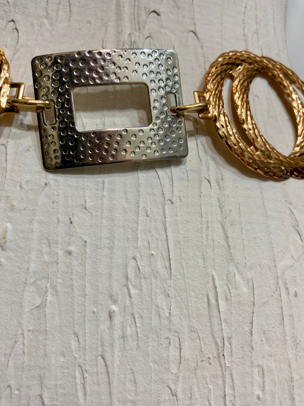 Gold and silver linked chain