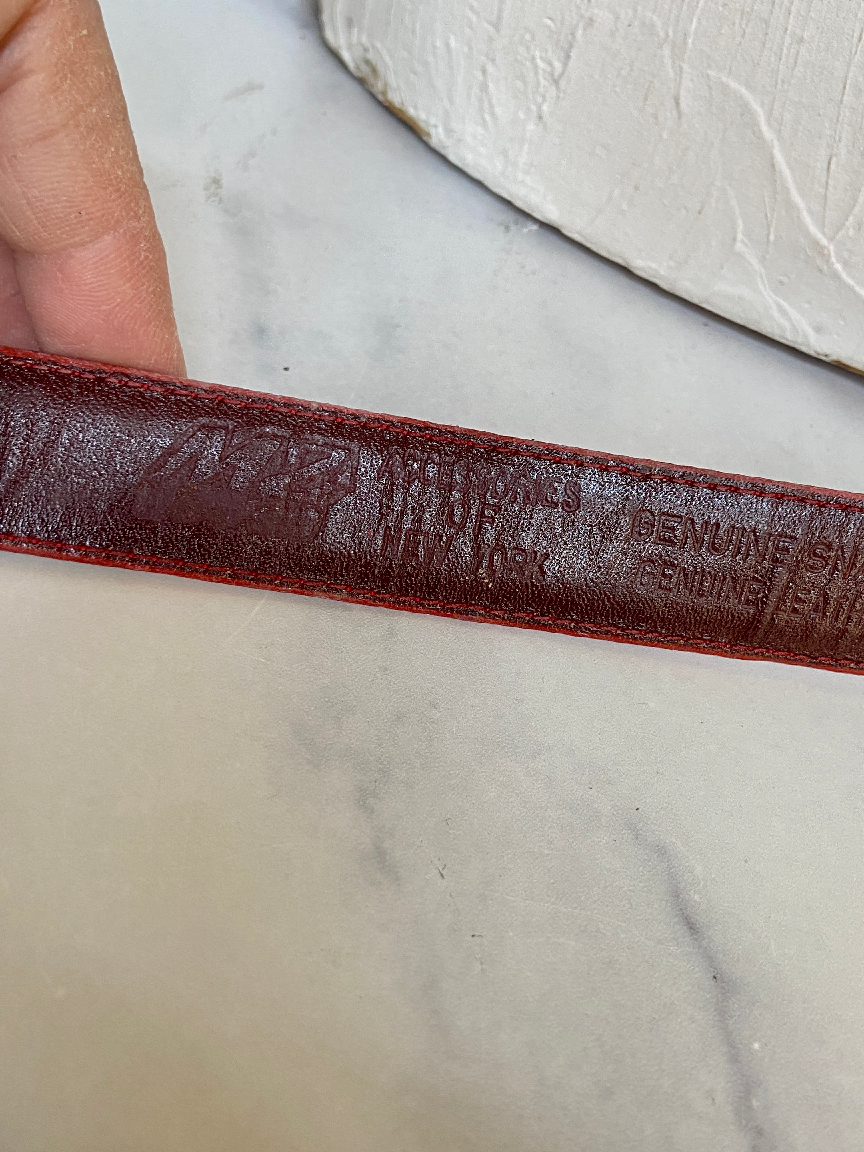 Red Genuine Snake Skin Belt
