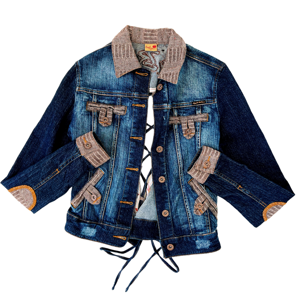 Apple Bottoms Lace Up Denim Jacket (S)
