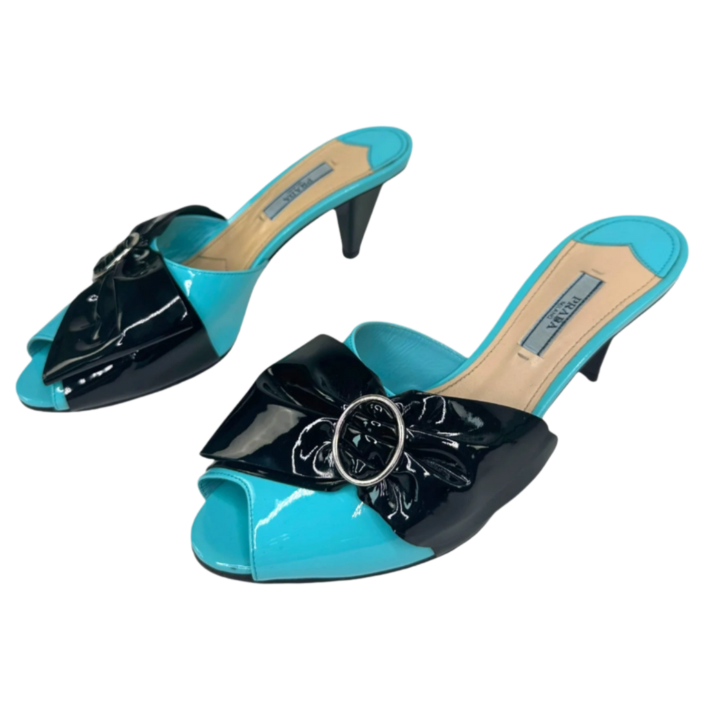 Prada Patent Bow Kitten Heels (8.5)