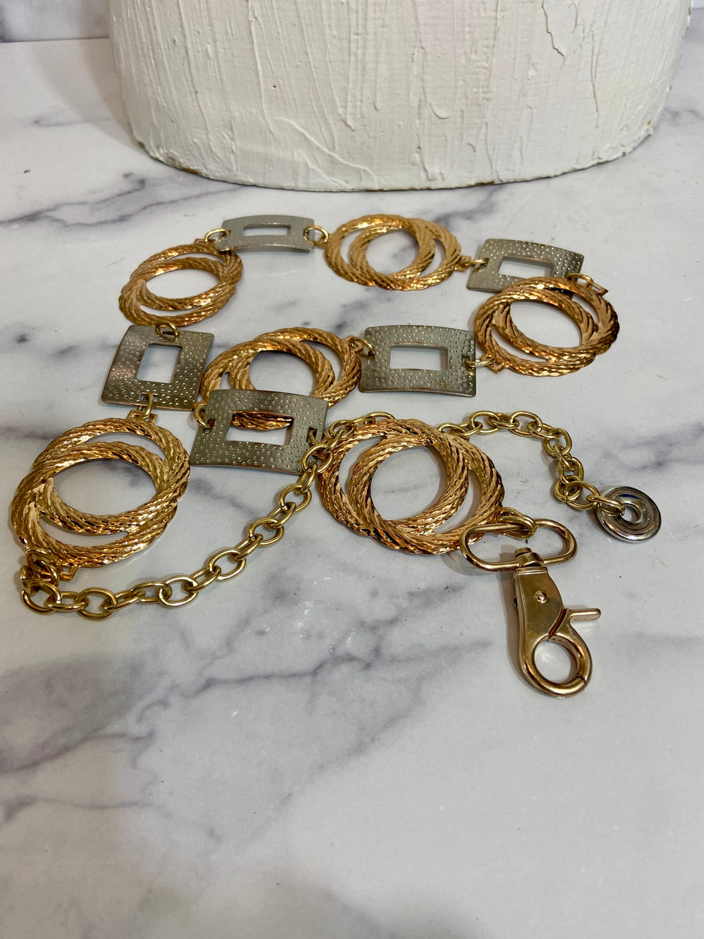 Gold and silver linked chain