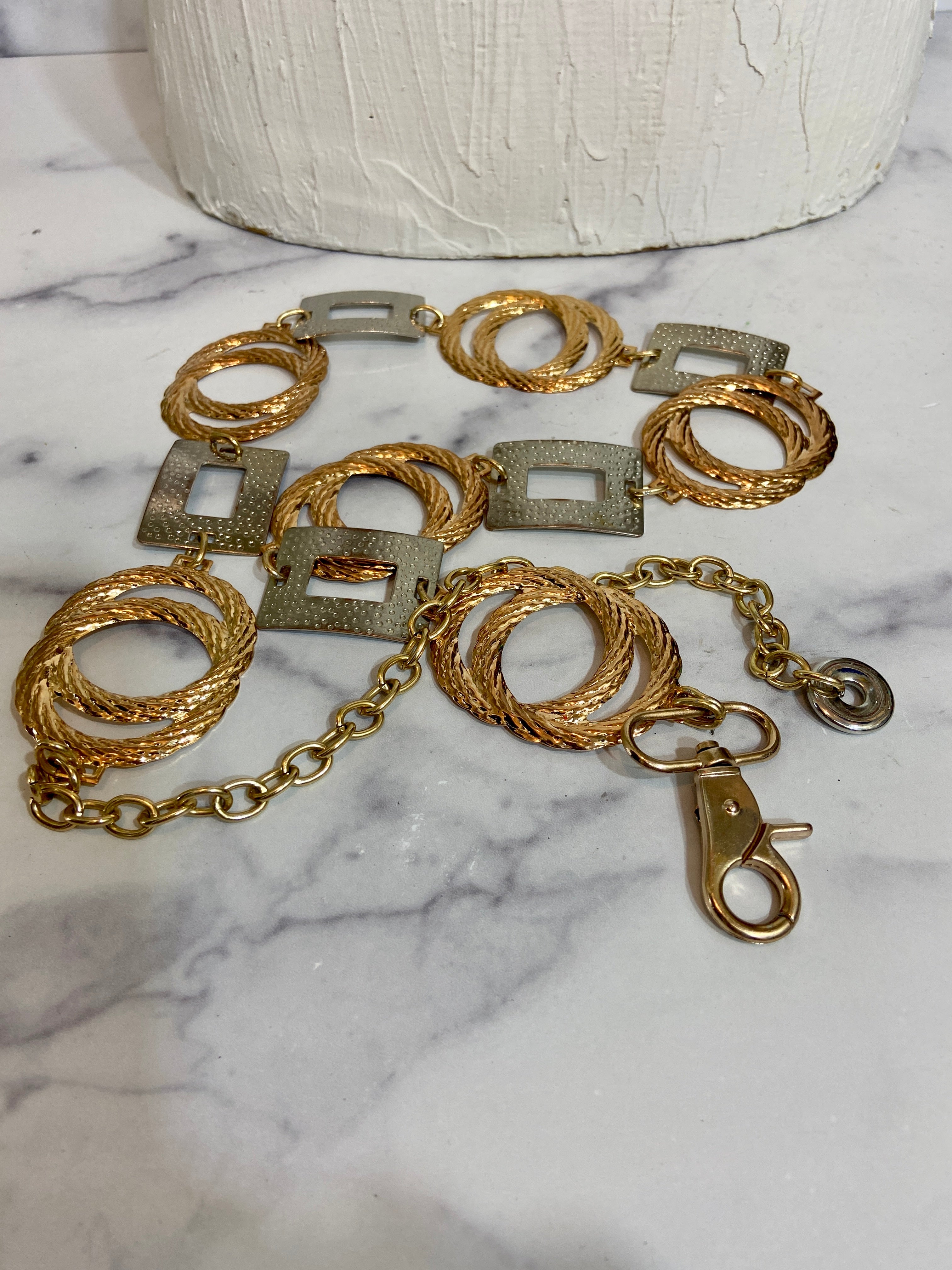 Gold and silver linked chain