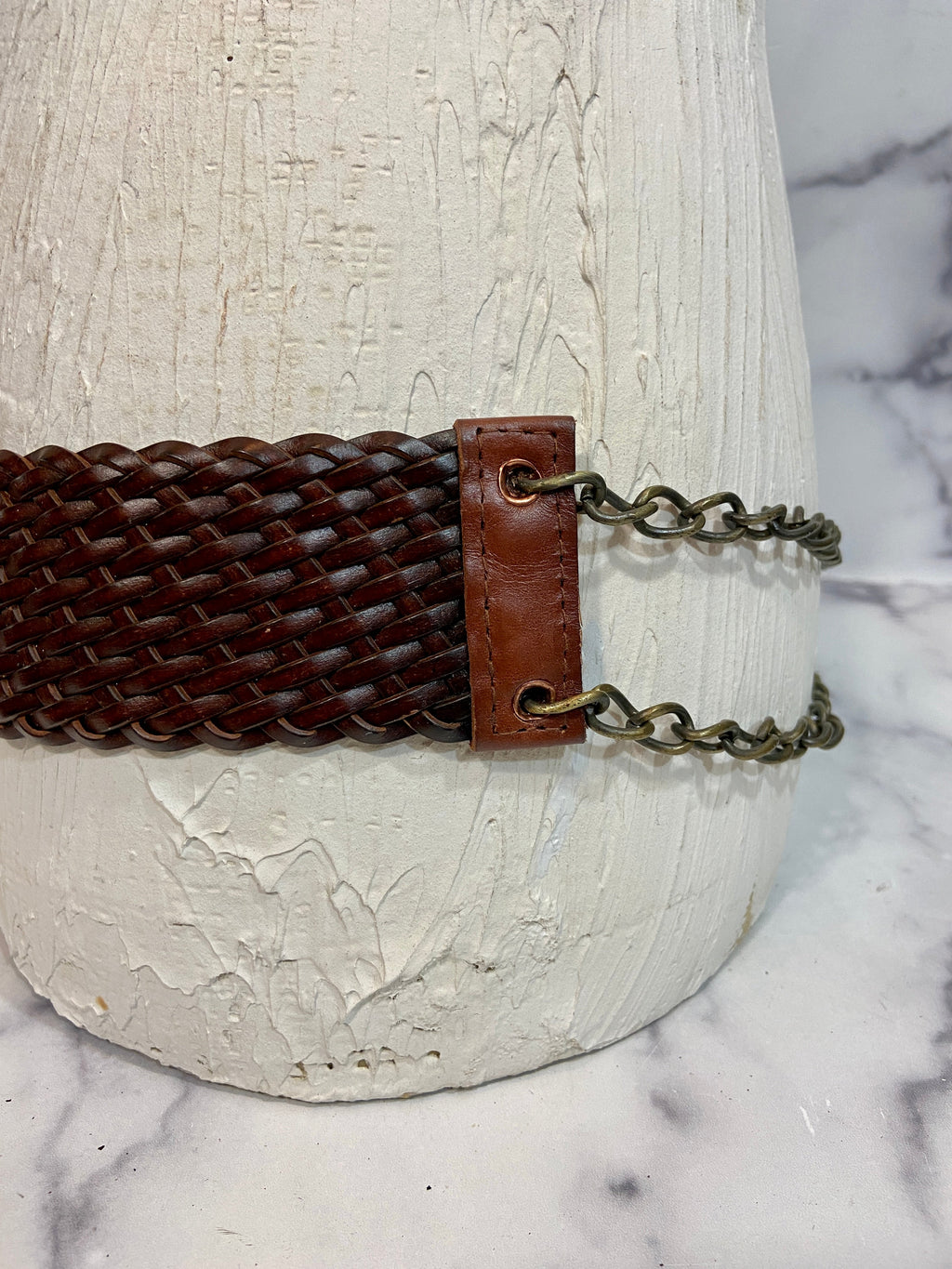 Brown reworked belt