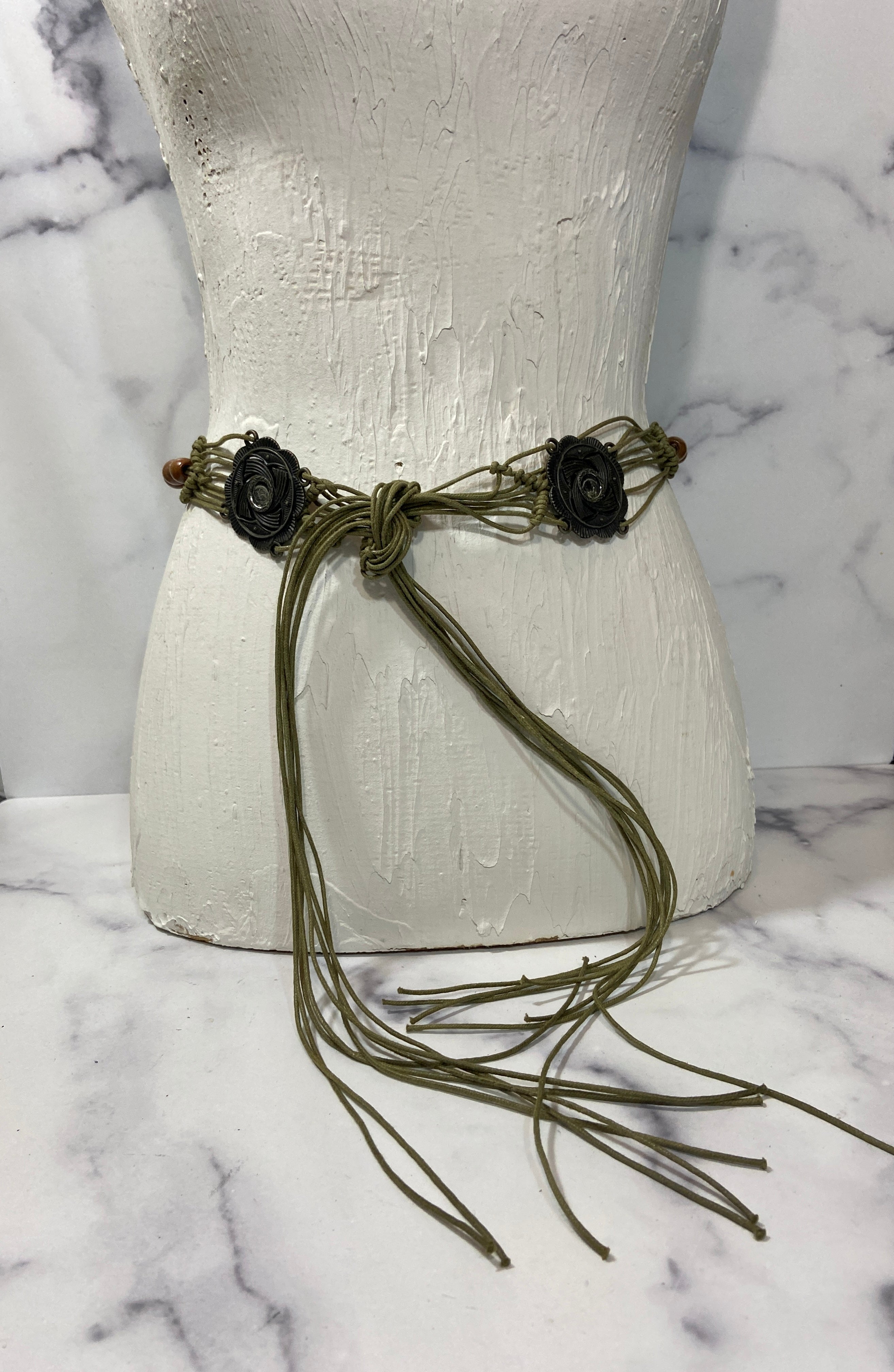 Vintage macrame belt