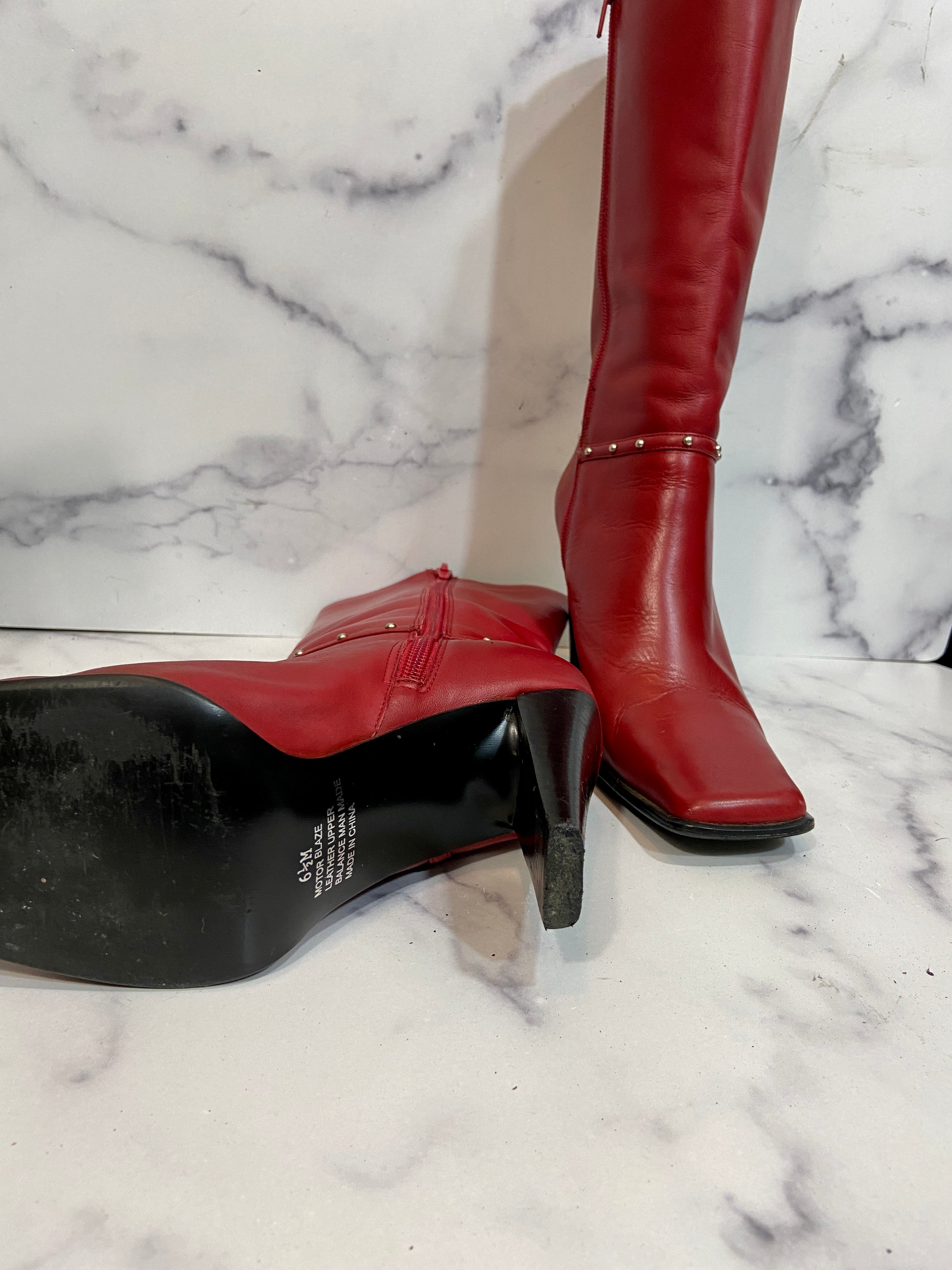 Motor Blaze red leather boots