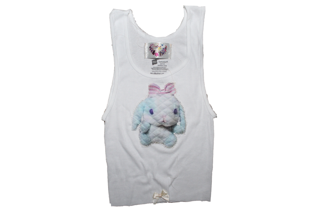 sticky rice . white tank .